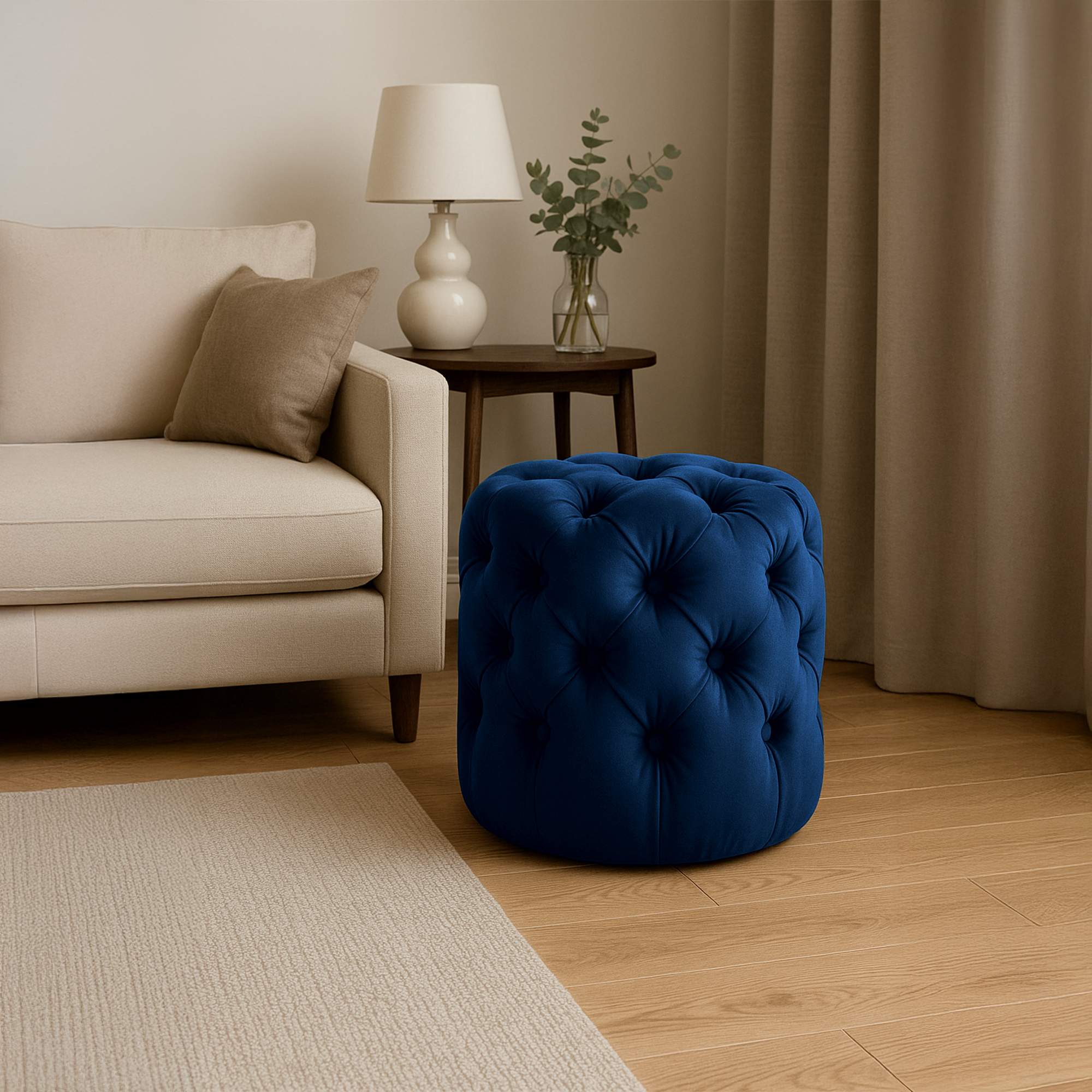 Taburete Drancy de terciopelo