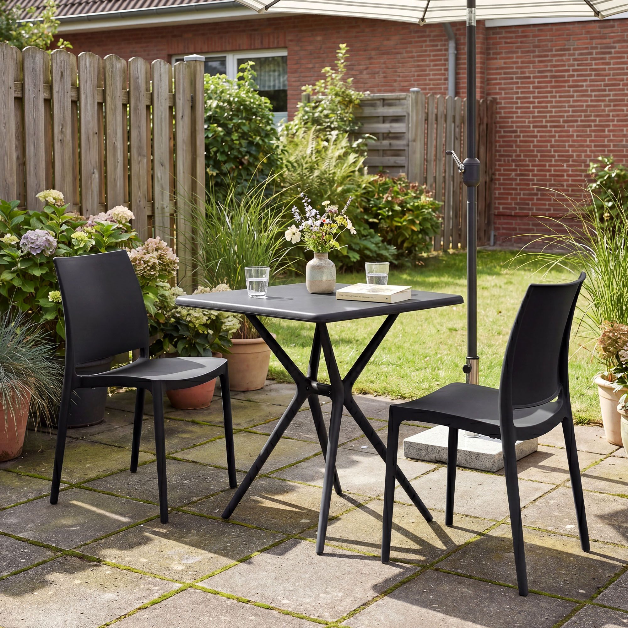 Conjunto de muebles de jardin Amino con 2 sillas