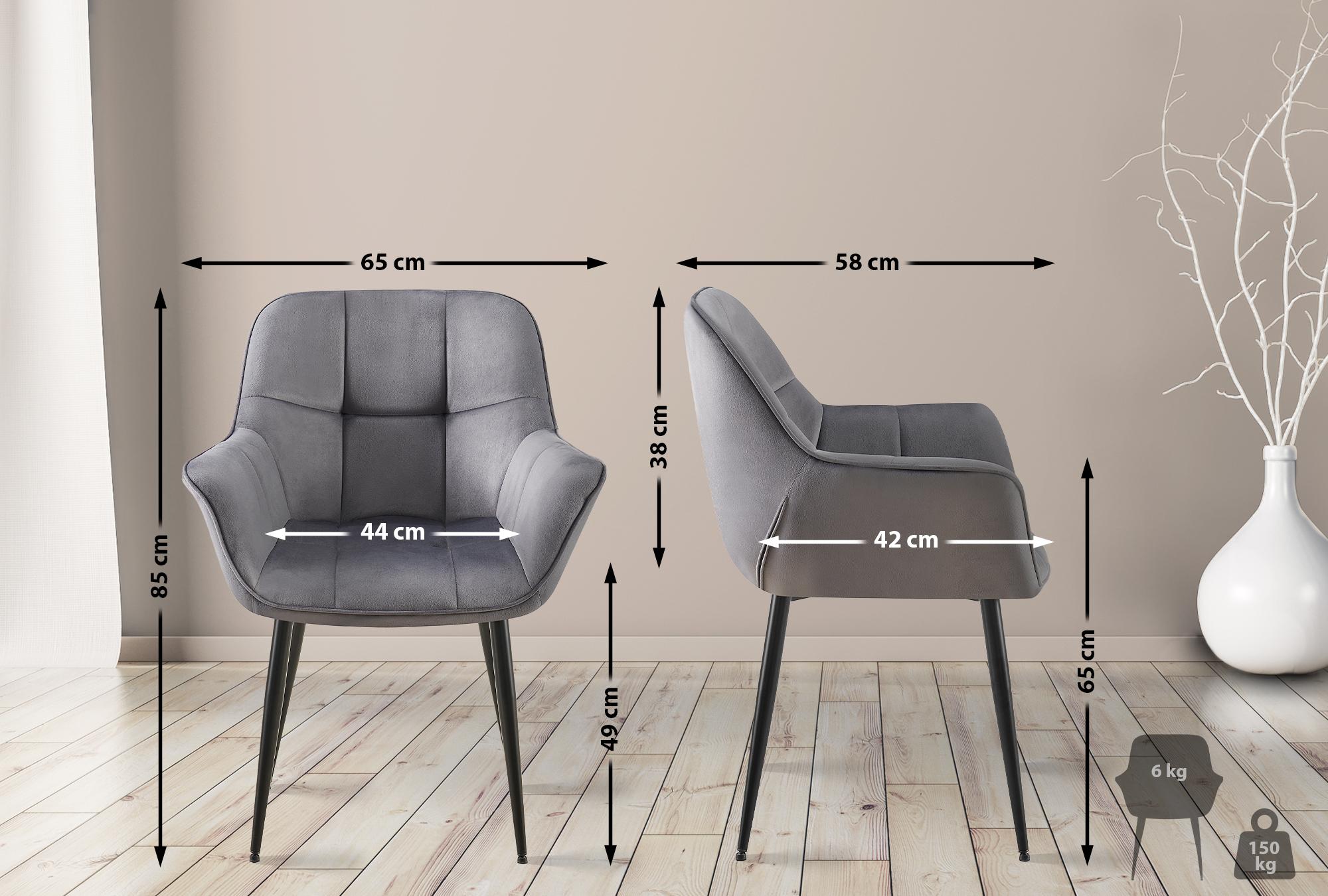 Silla de comedor Roseville en terciopelo