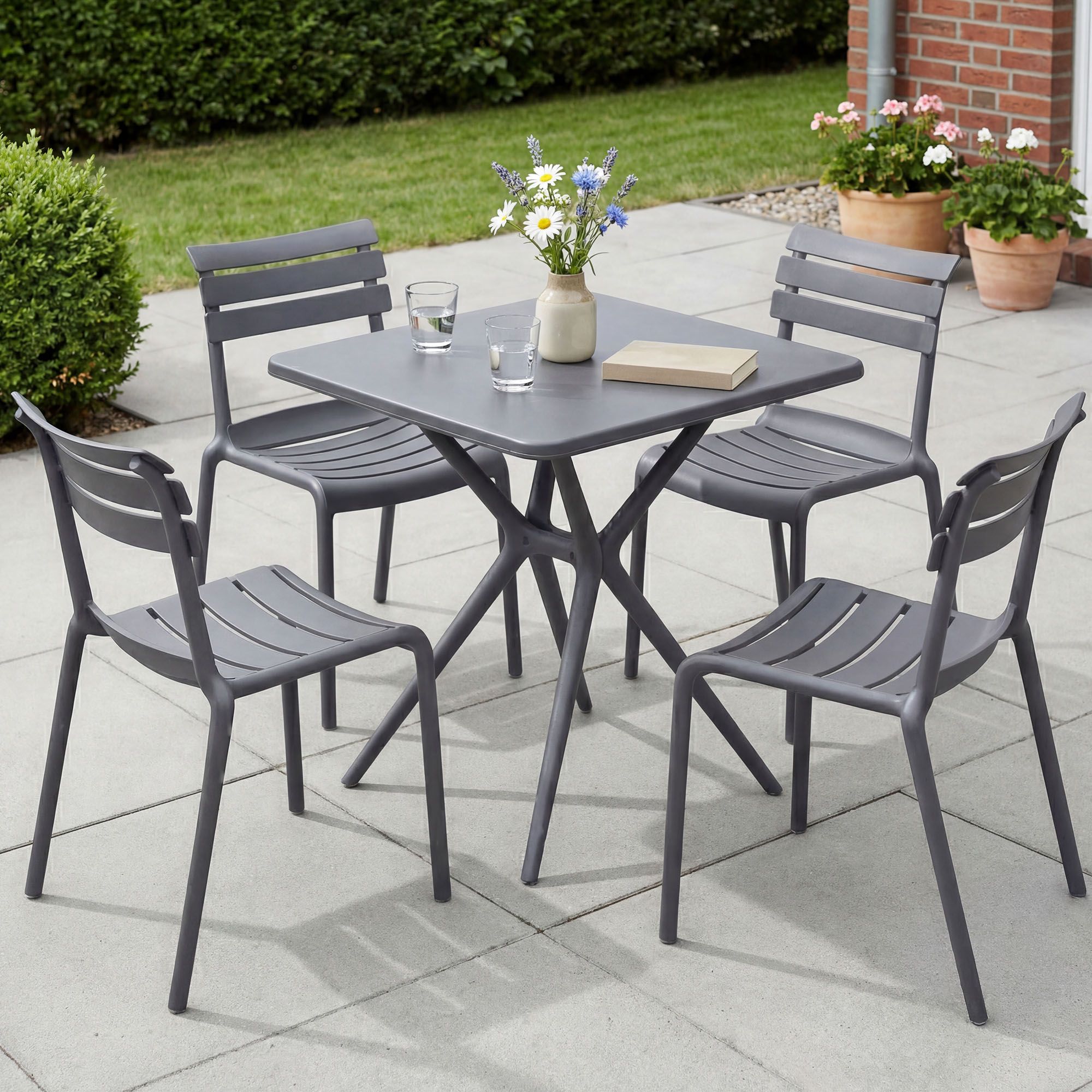 Conjunto de Muebles de Jardín Vela con 4 Sillas