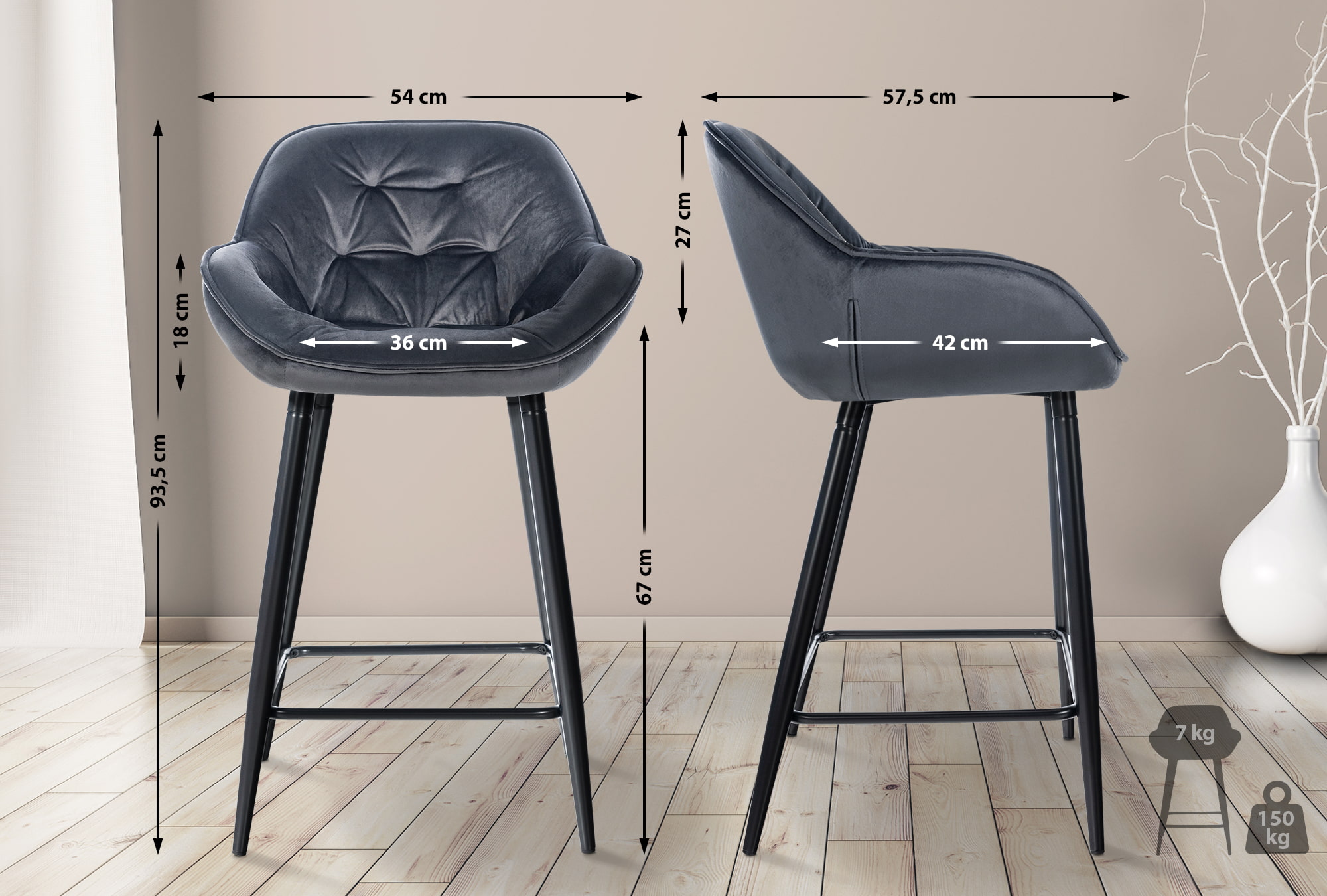 Set de 2 Taburetes de bar Gibson