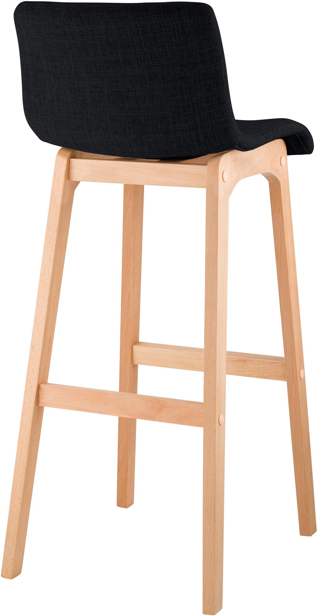 Taburete de bar Hover de tela con base de cuatro patas en color Natura