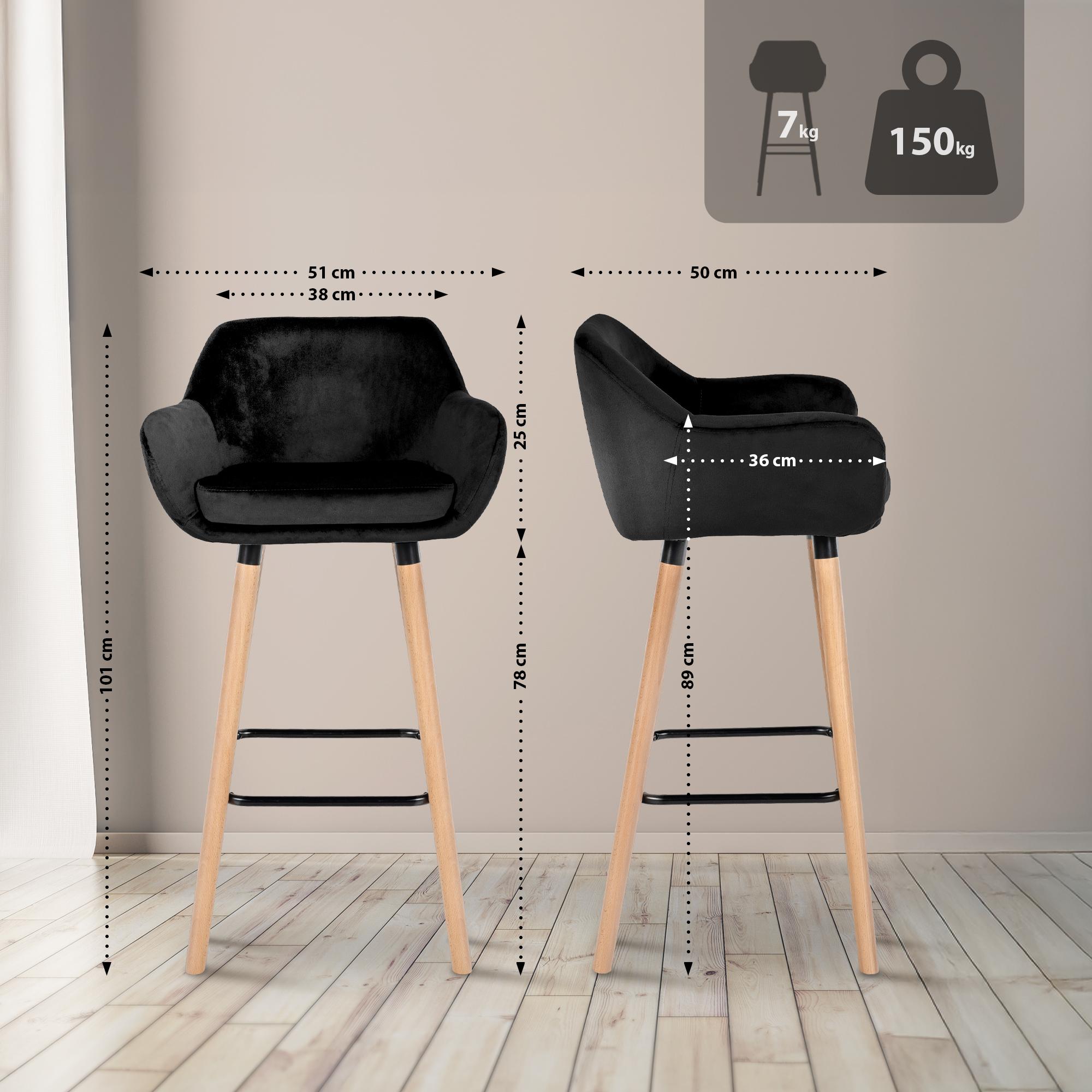 Set de 2 taburetes Grant terciopelo