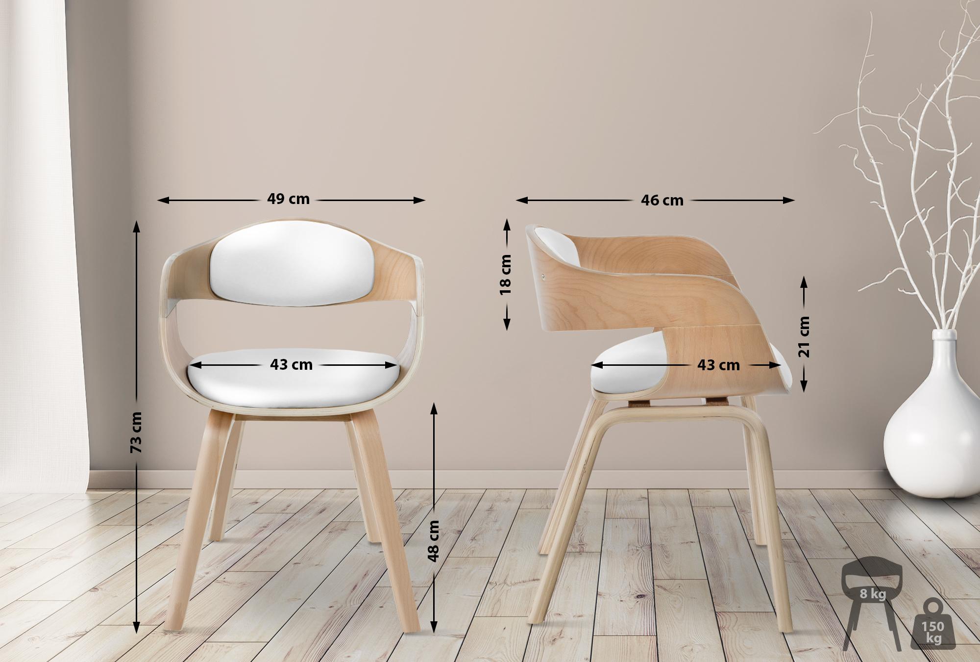 Set de 2 sillas de salón Kingston en polipiel