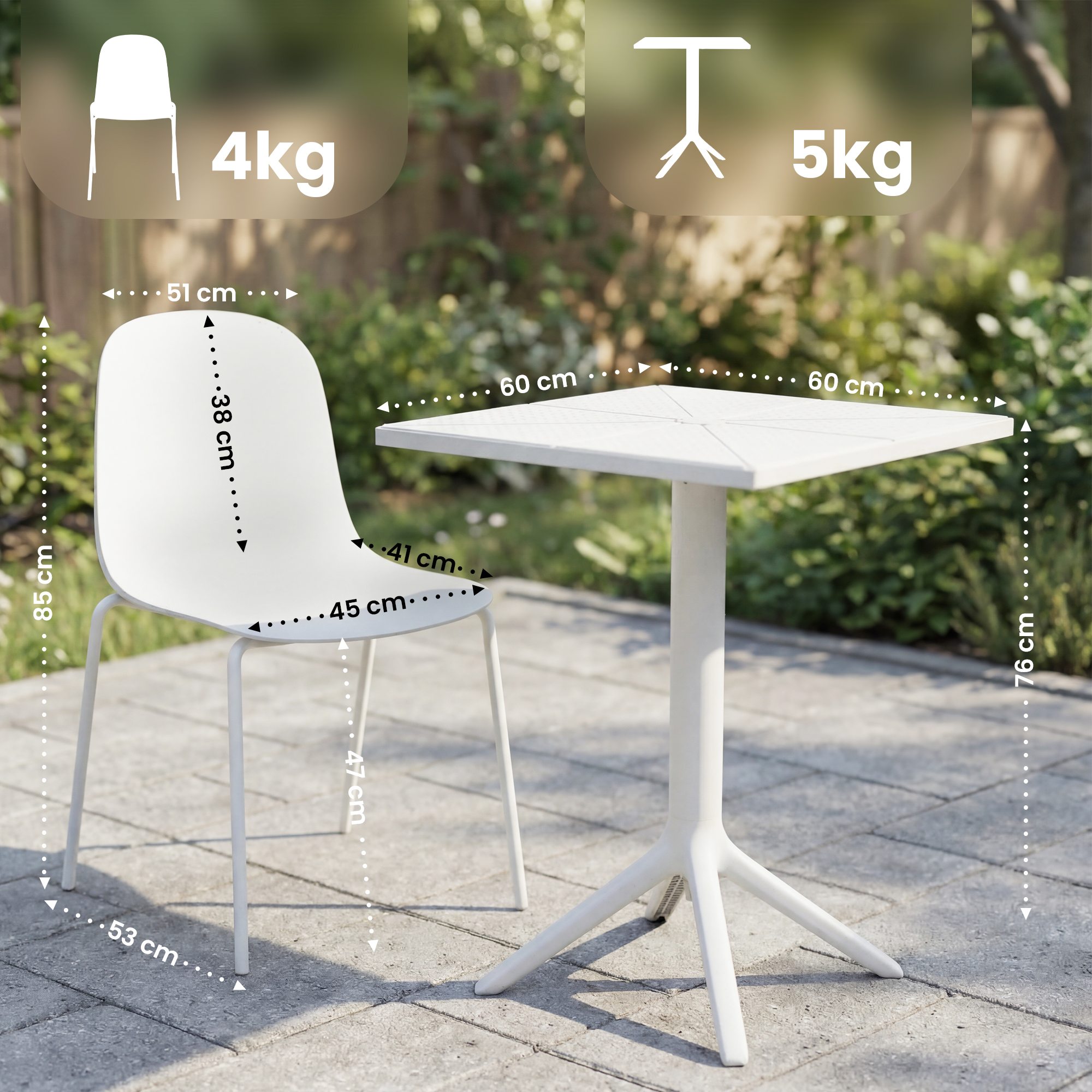 Conjunto de jardin Nerra con 2 sillas
