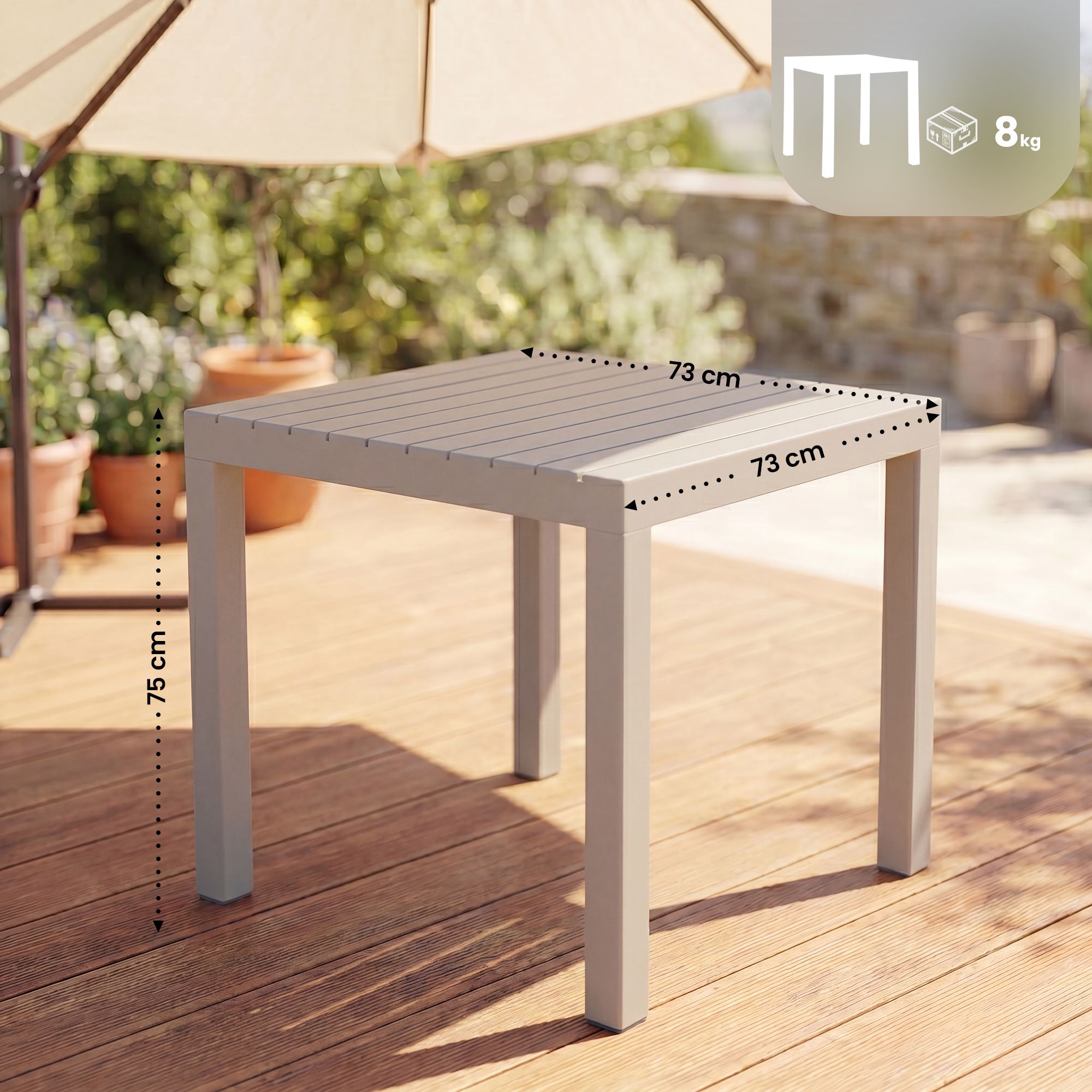 Mesa de jardín Kato 73 x 73 cm