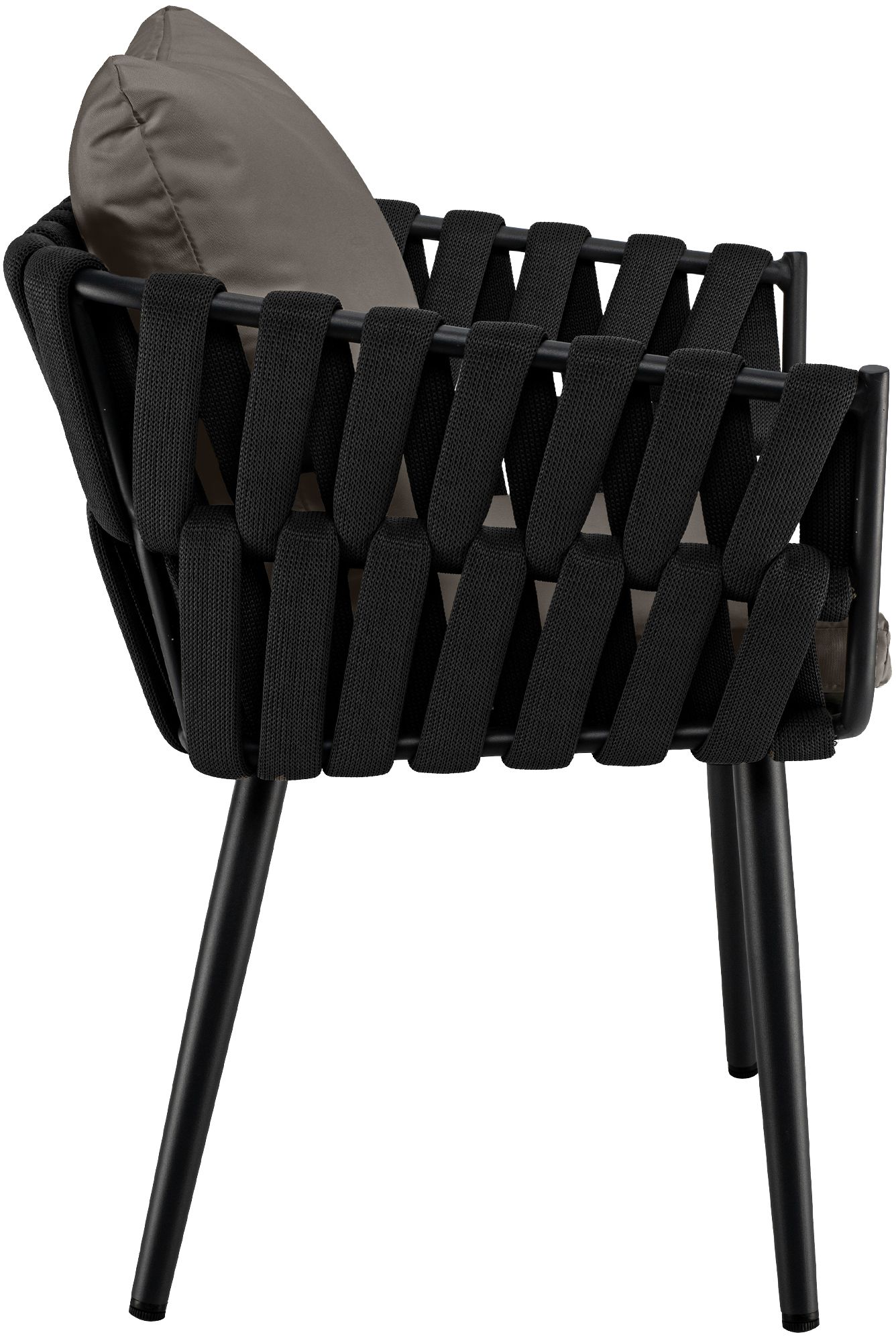 Silla de jardín Lombardia antracita con cojín de asiento