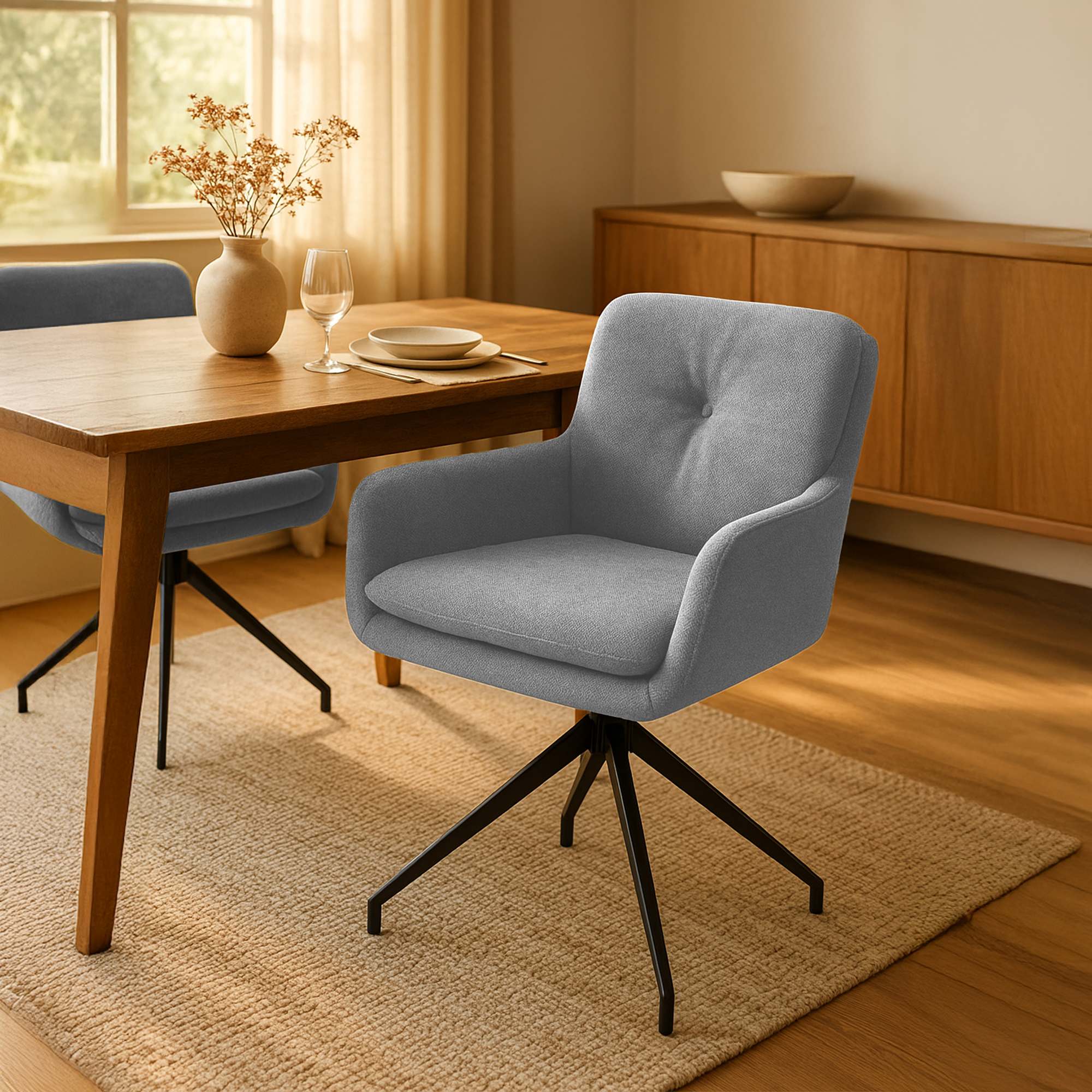 Silla de comedor Pickett tela