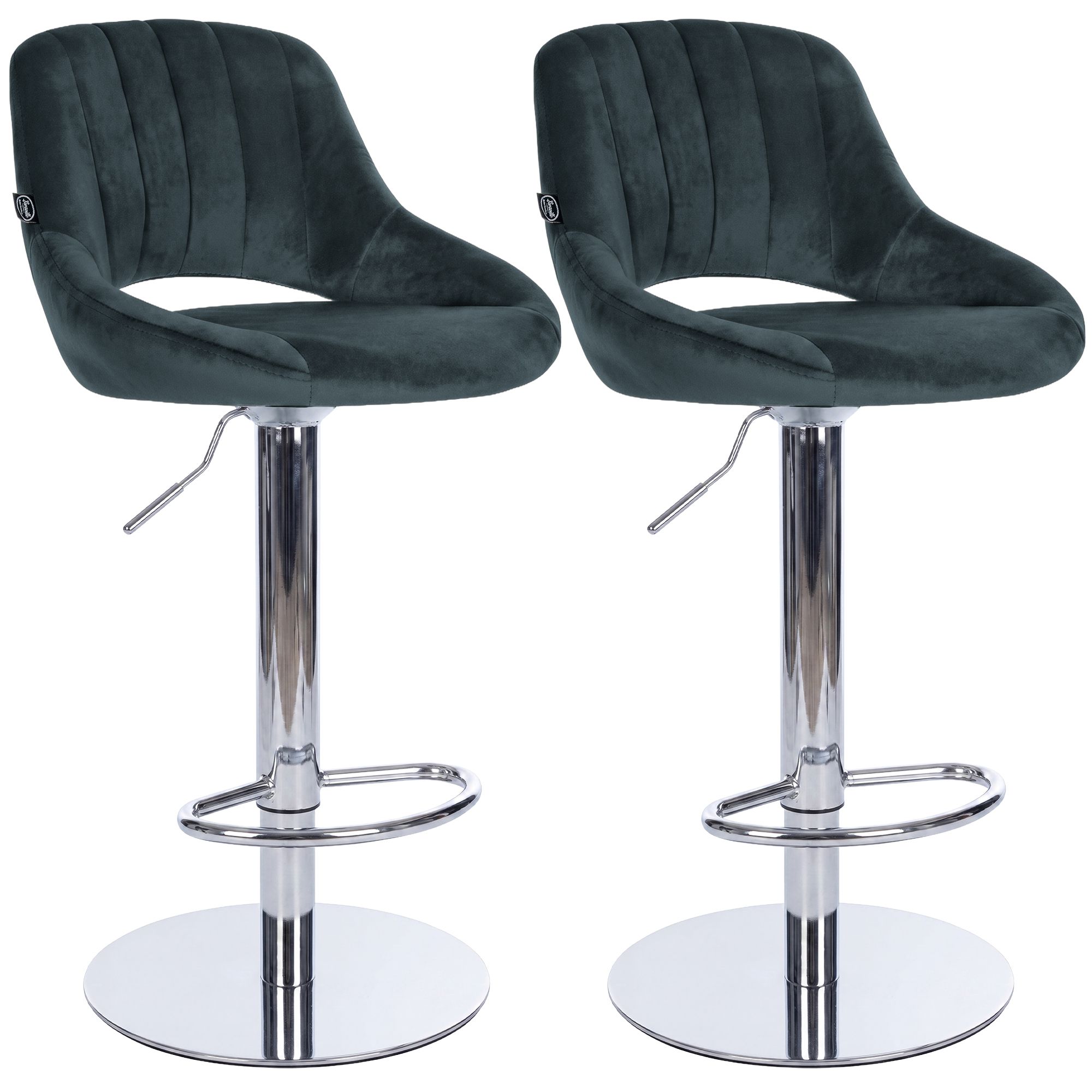 Set de 2 taburetes de bar Milet cromados con base extra pesada