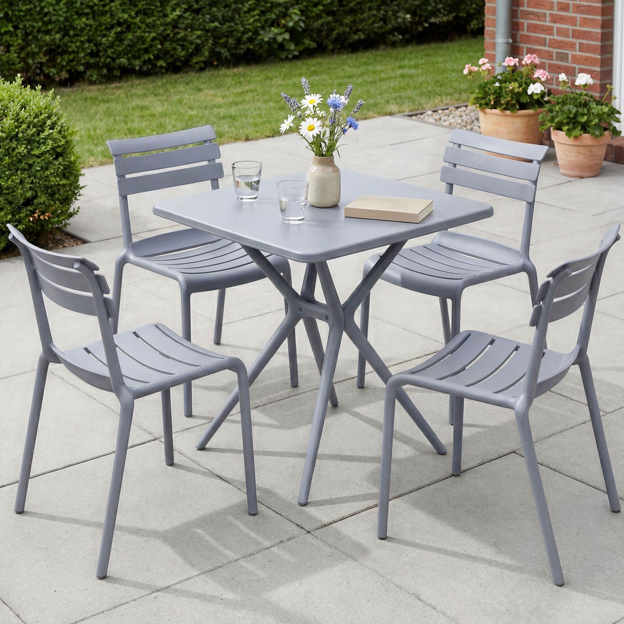 Conjunto de Muebles de Jardín Vela con 4 Sillas