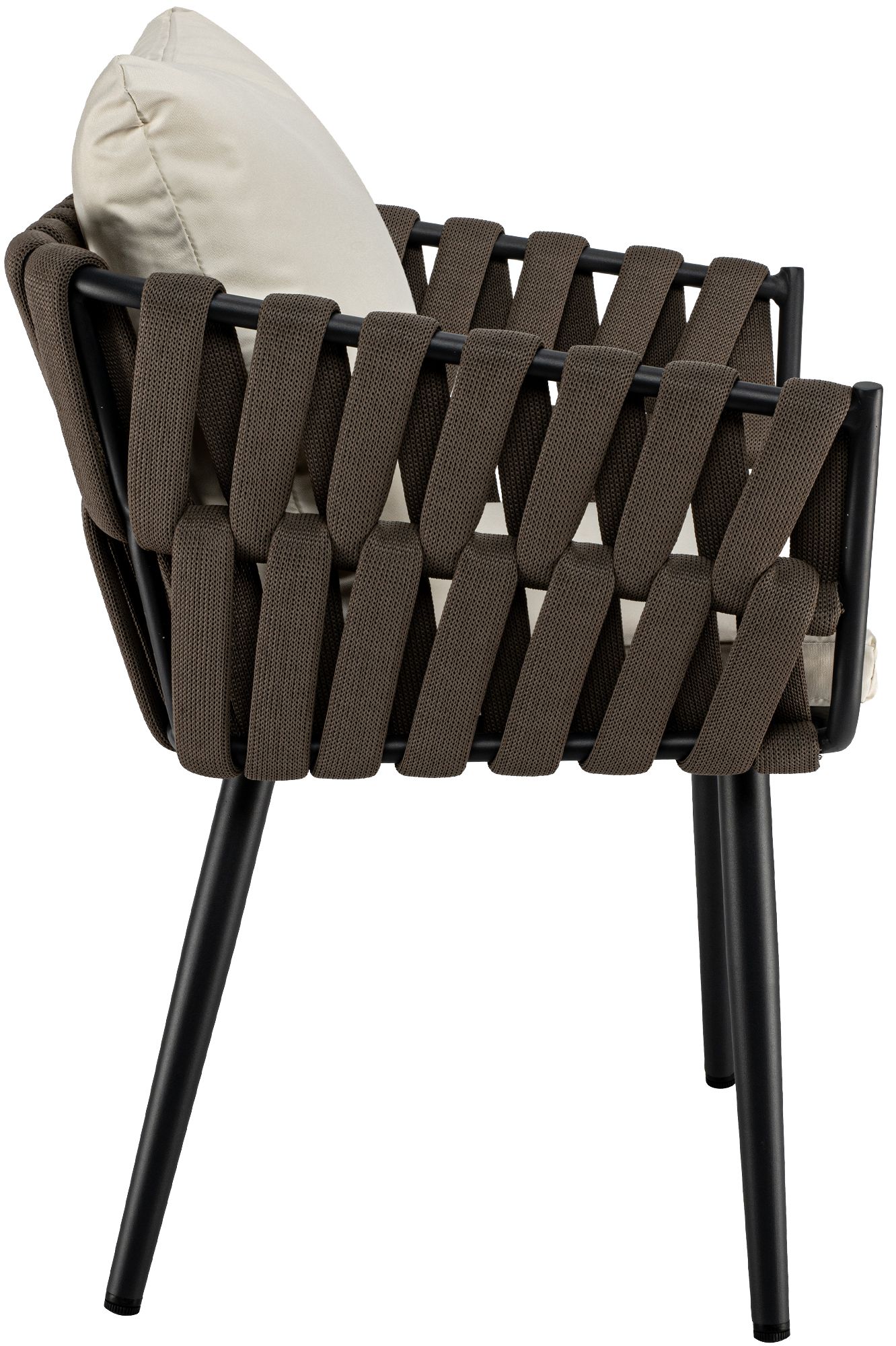 Silla de jardín Lombardia color topo con cojín