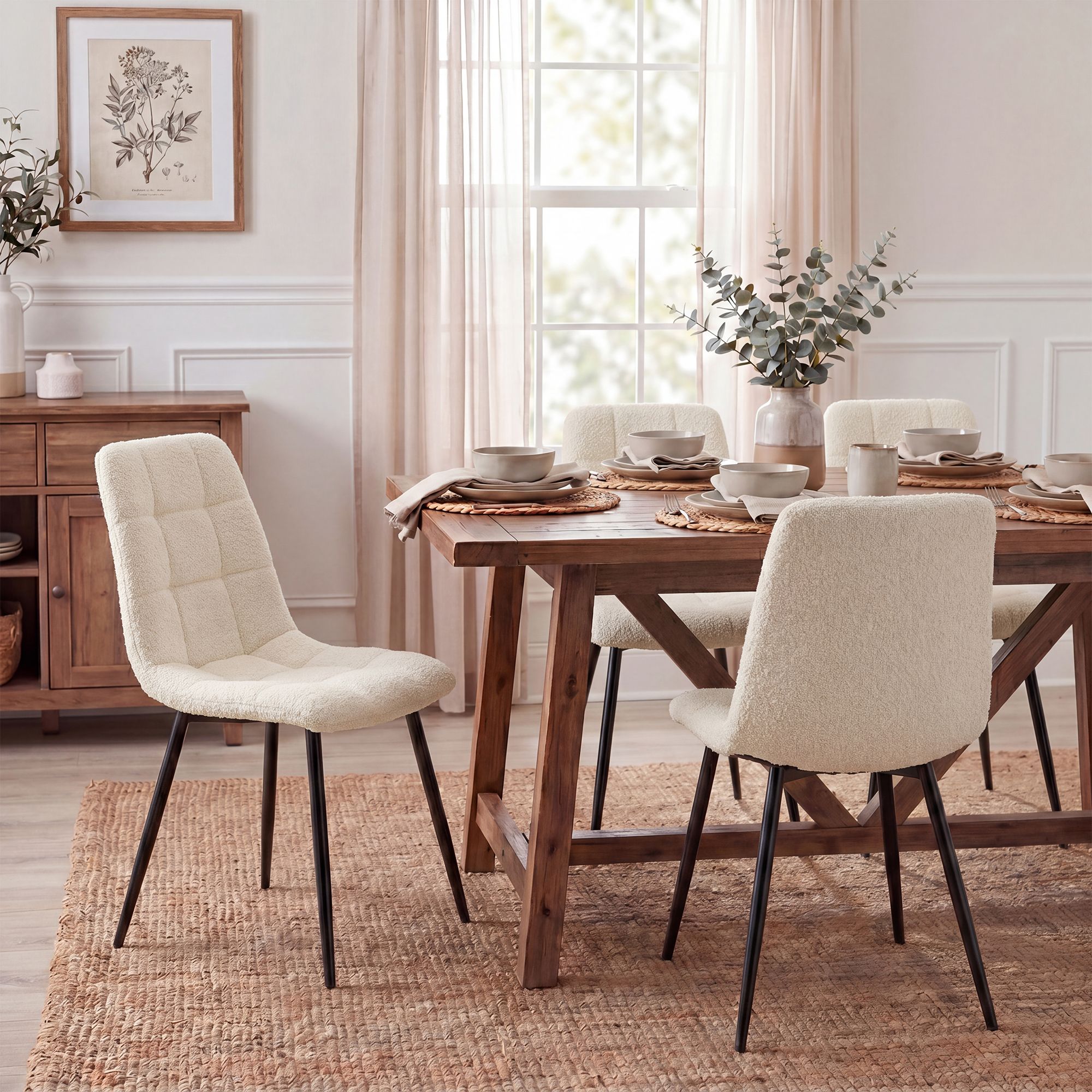 Silla de Comedor Antibes Tejido de Peluche