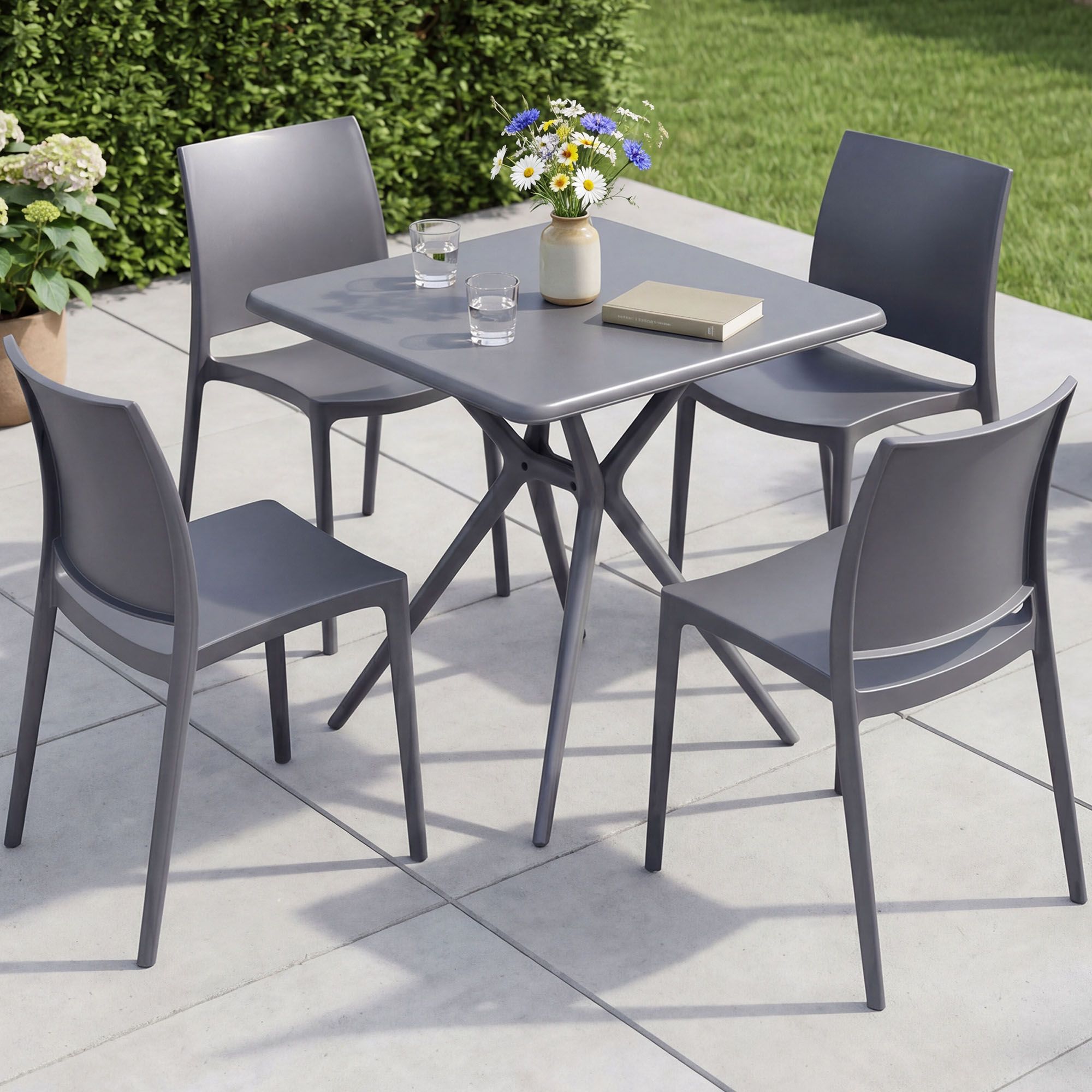 Conjunto de Muebles de Jardín Amino con 4 Sillas