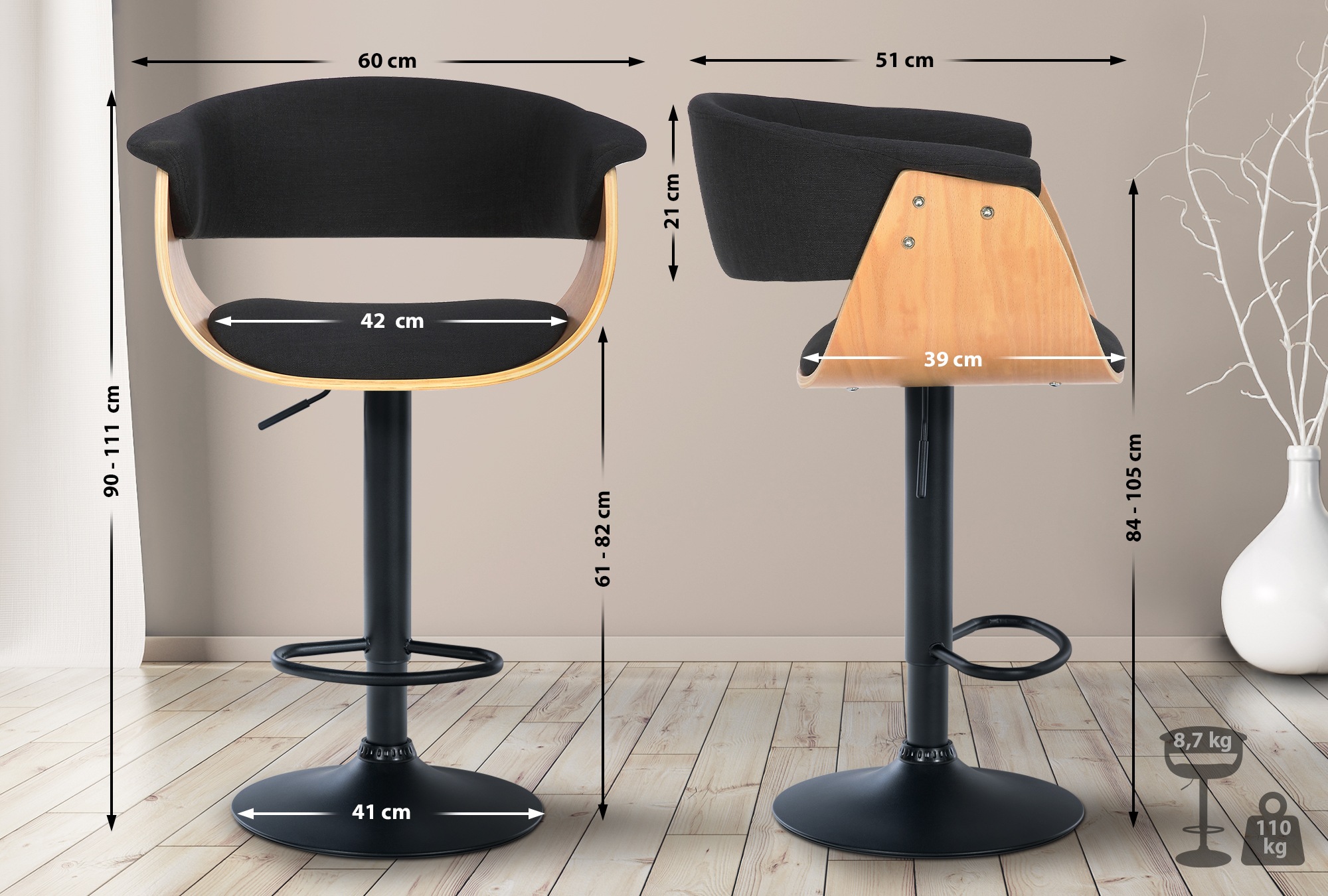 Taburete de bar Vestal