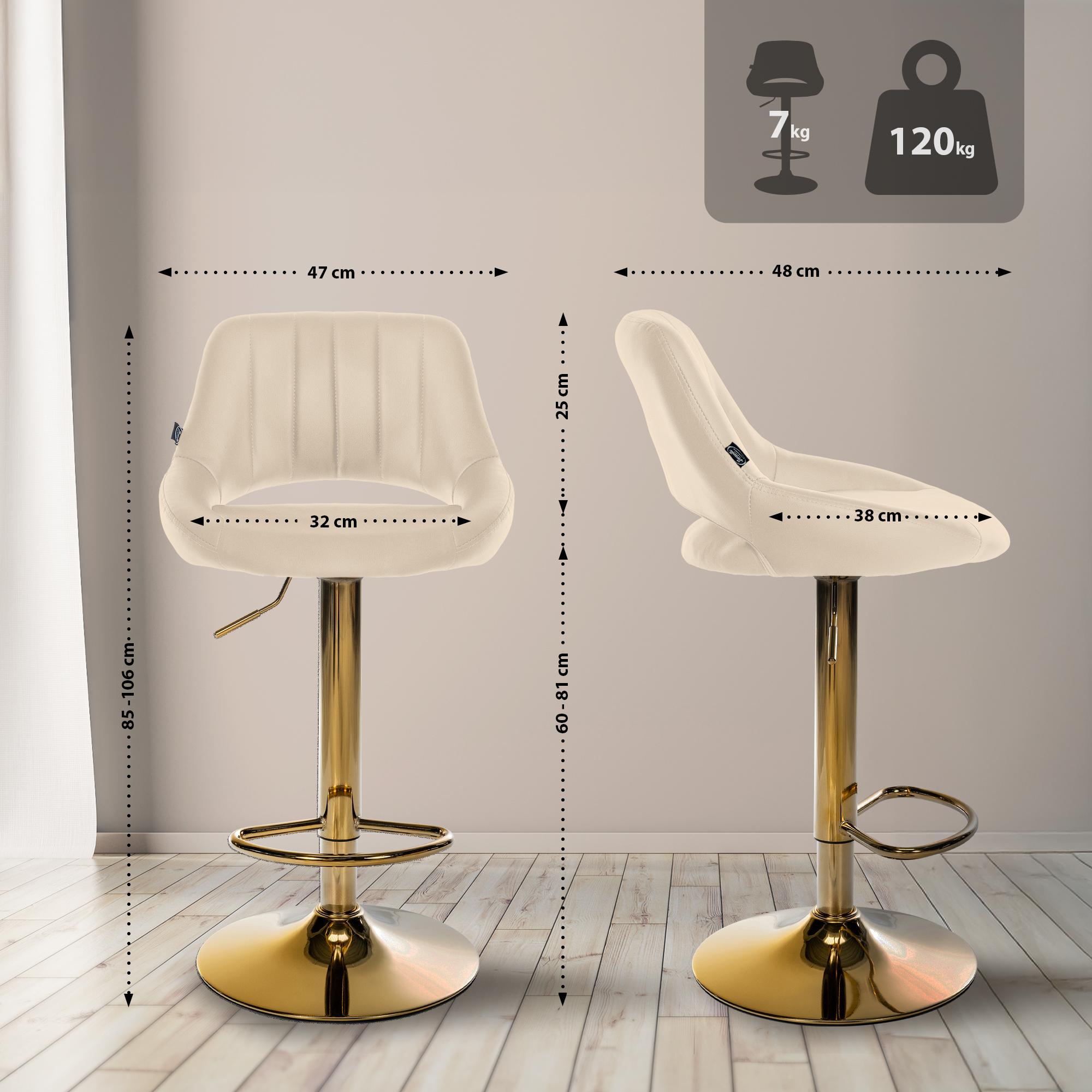 Juego de 2 taburetes de bar Milet de piel sintetica