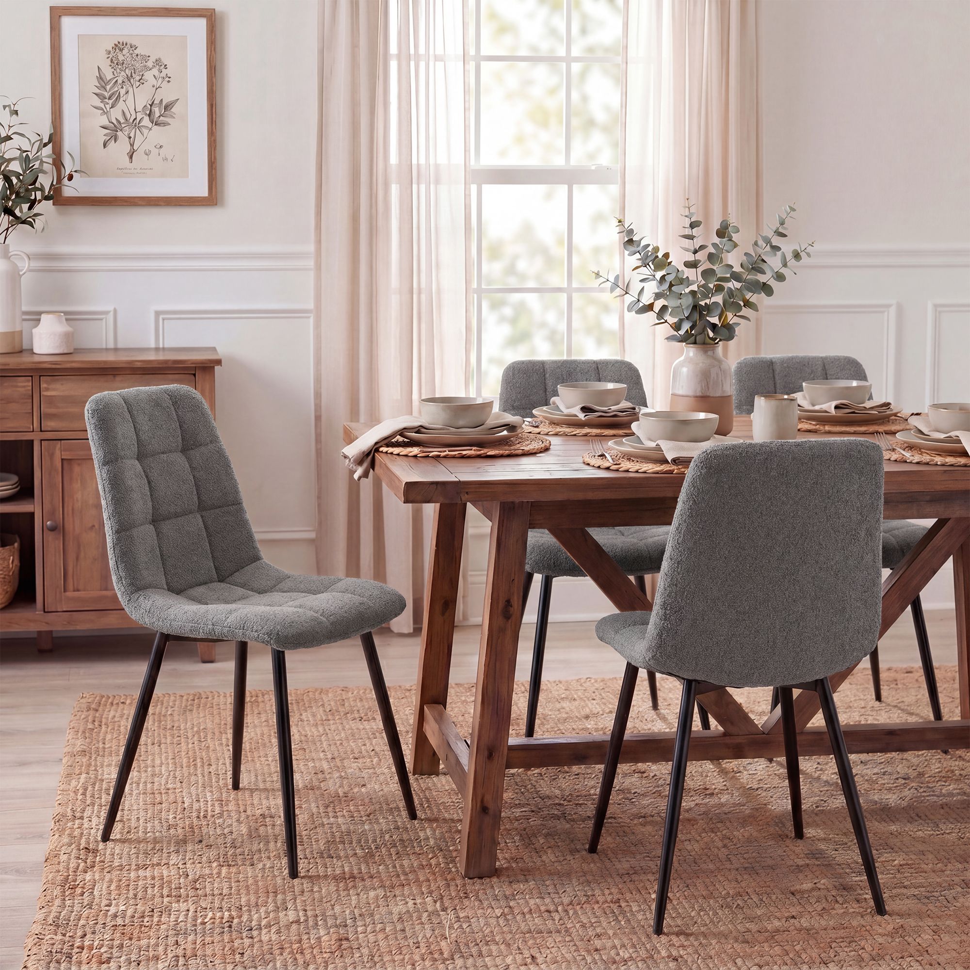 Silla de Comedor Antibes Tejido de Peluche