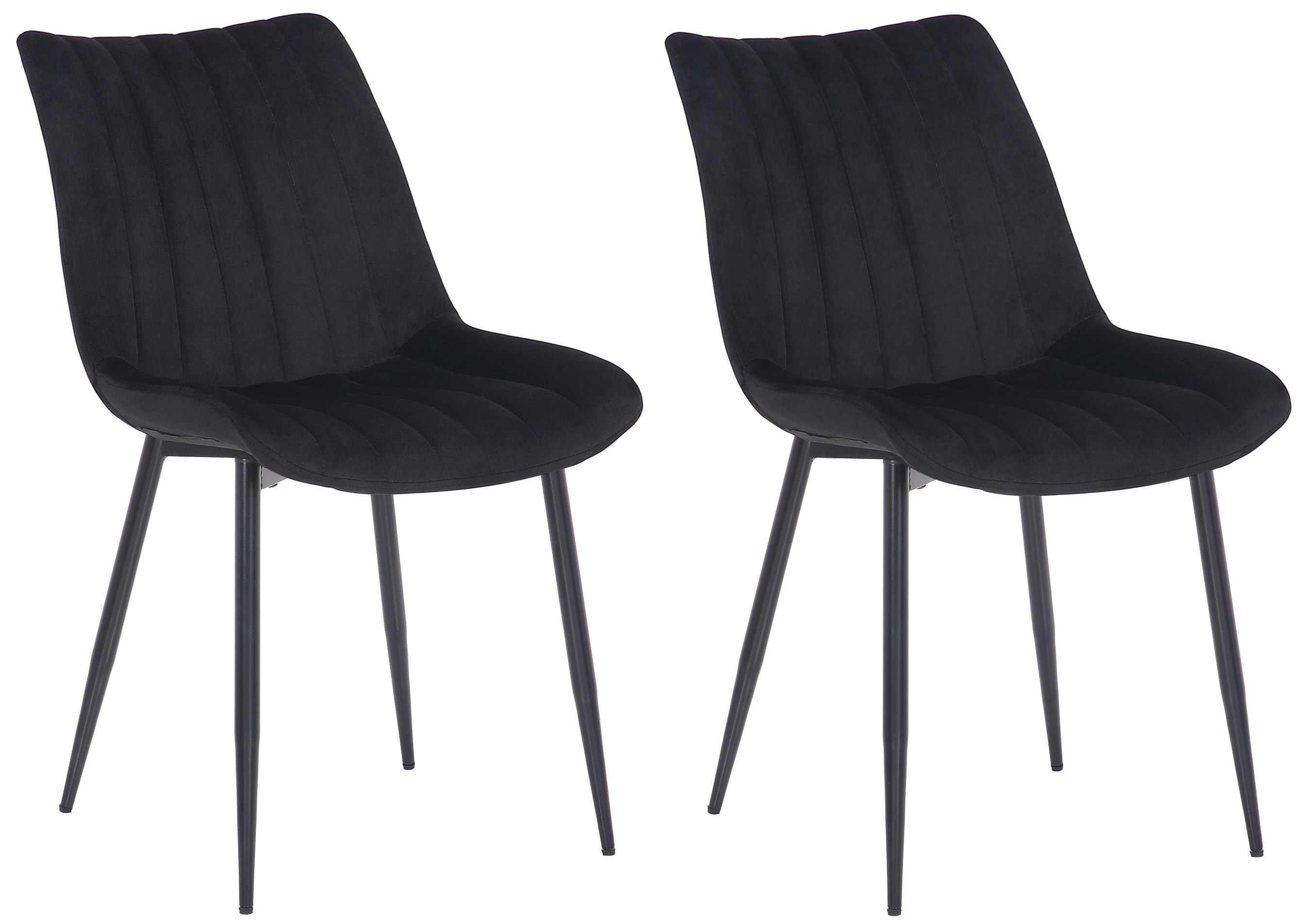 Set de 2 Sillas de comedor Rahden en terciopelo