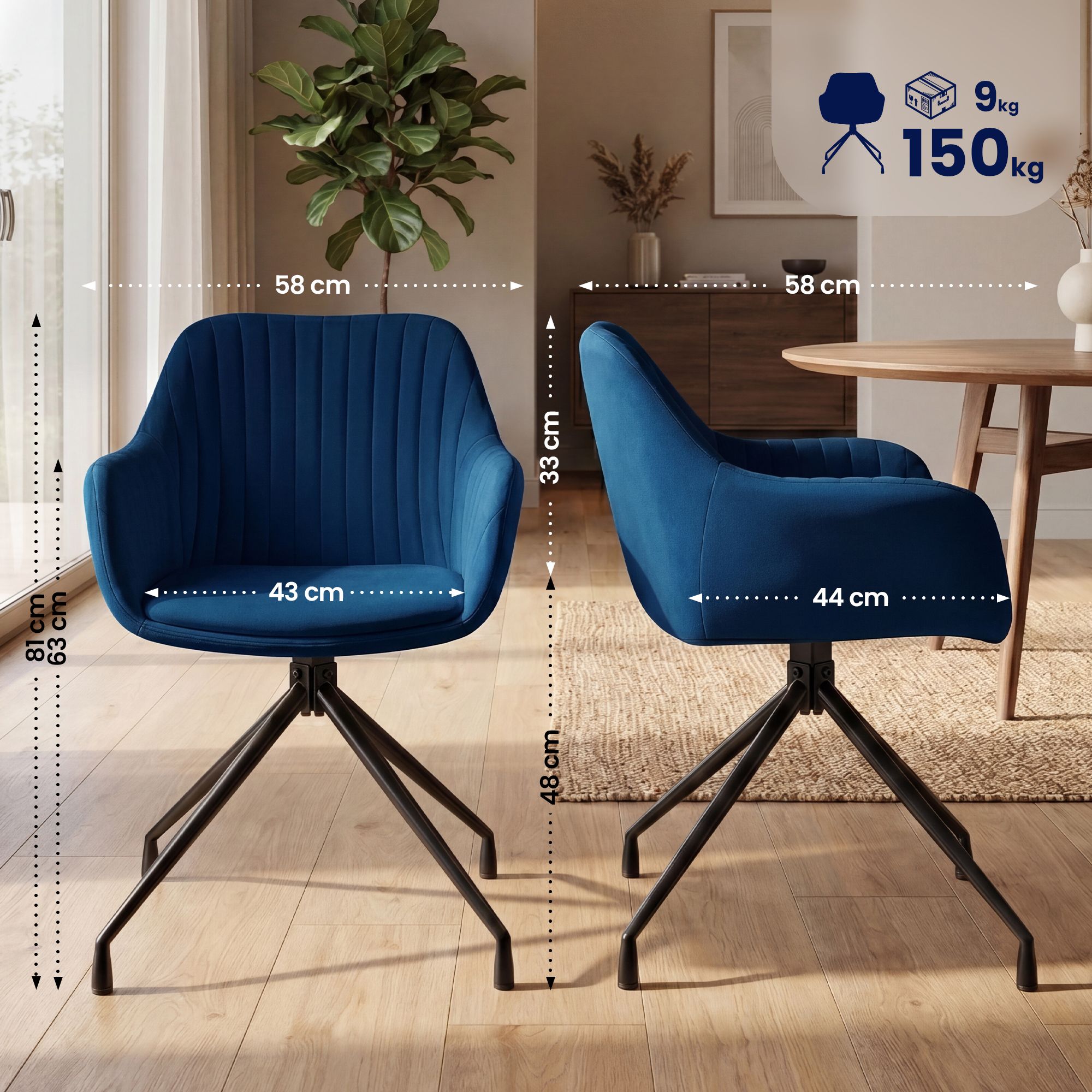 Juego de 2 sillas de comedor Novanis