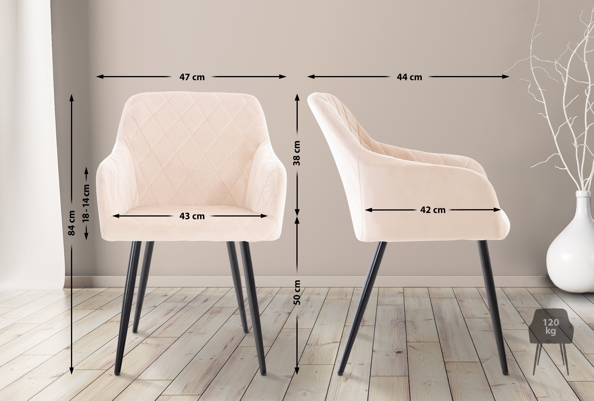 Set de 2 sillas de comedor Shila
