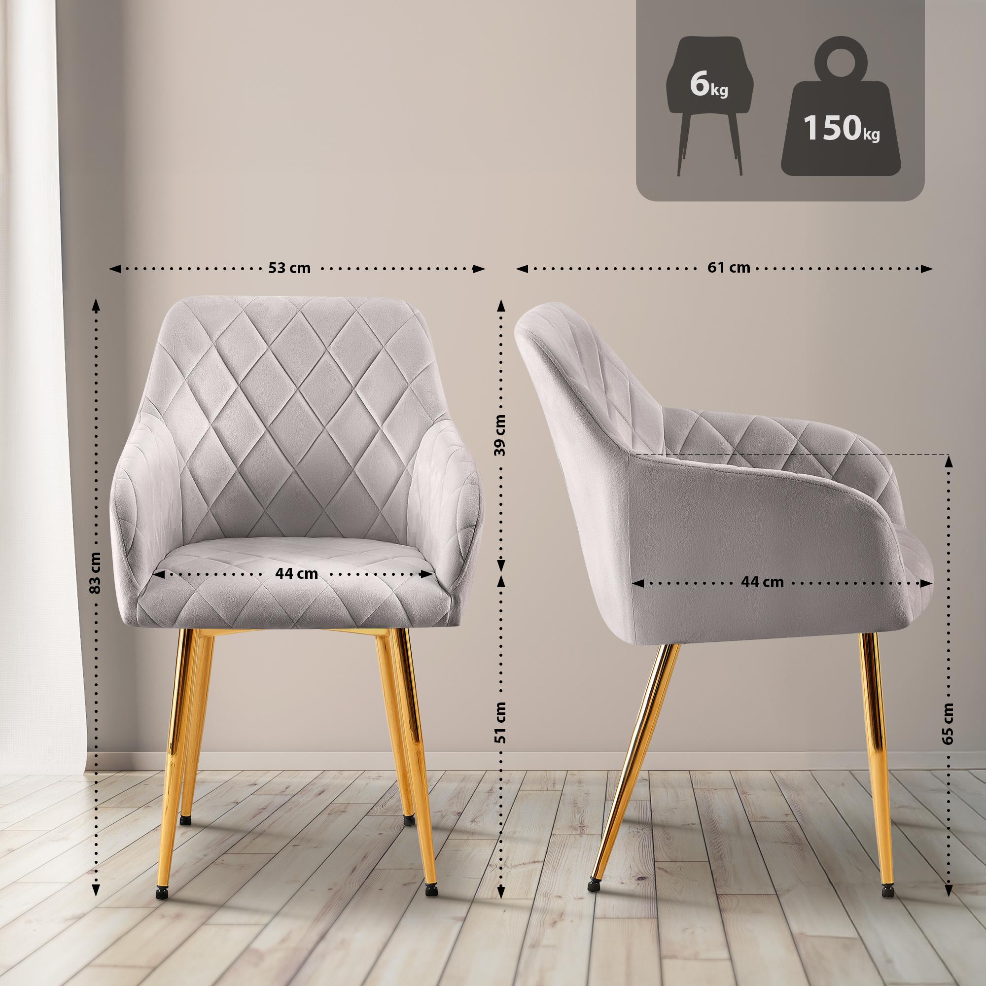 Silla de comedor Monett terciopelo