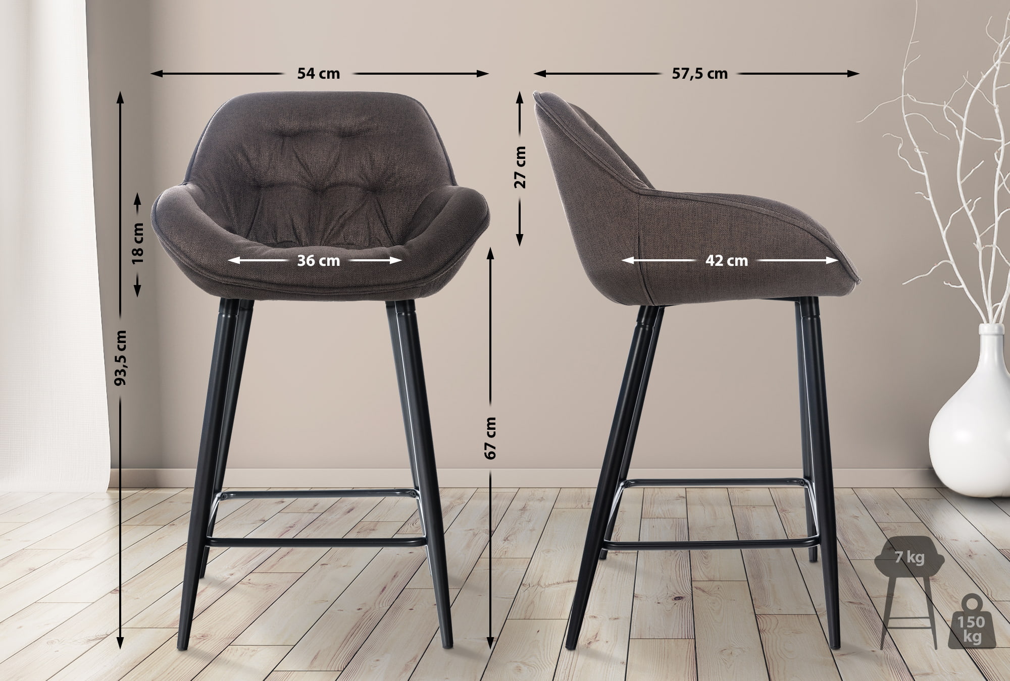 Set de 2 Taburetes de bar Gibson