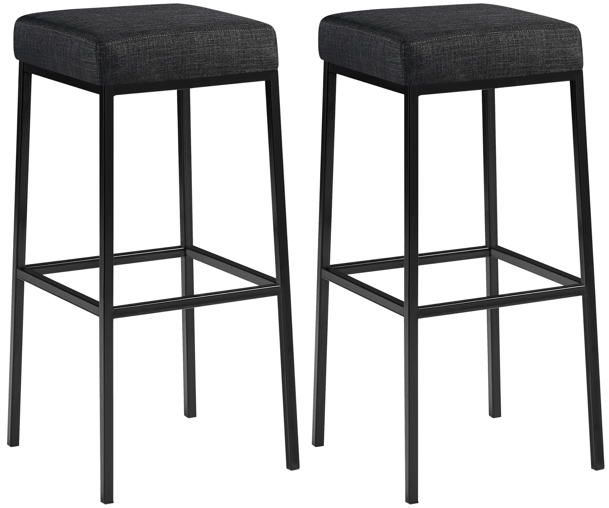 Juego de 2 taburetes de bar Montreal tapizado en tela