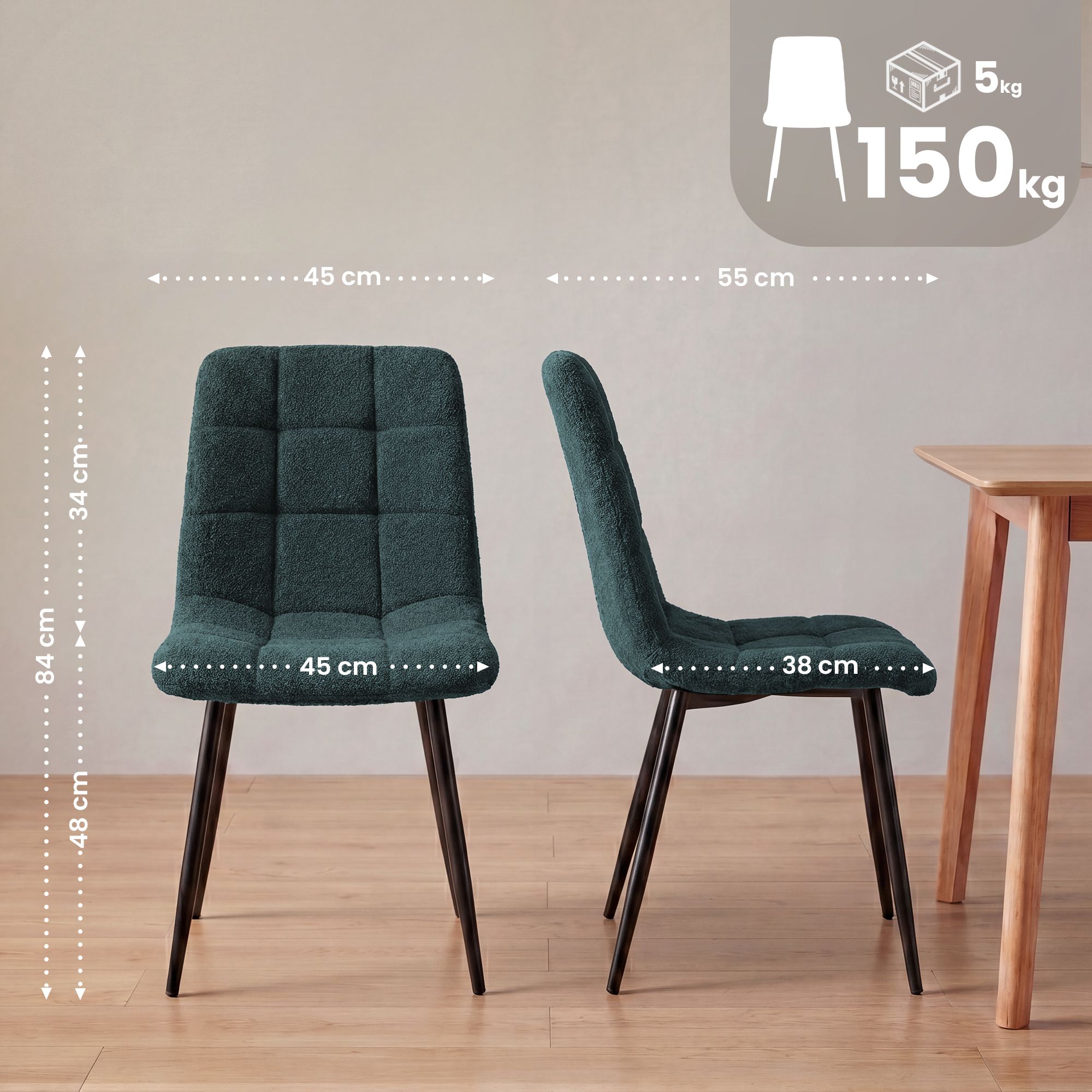 Silla de Comedor Antibes Tejido de Peluche