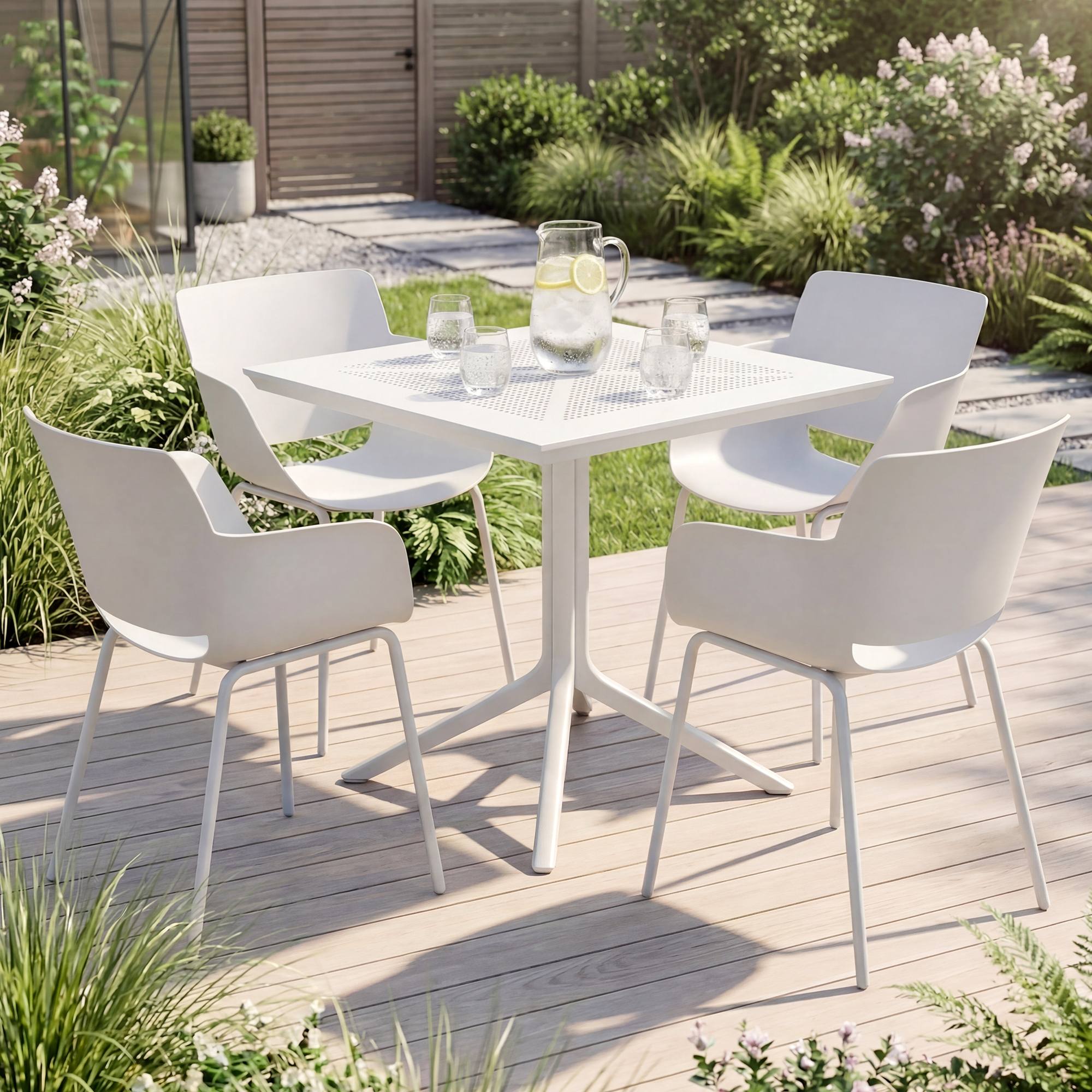 Conjunto de muebles de jardin Lirra con 4 sillas