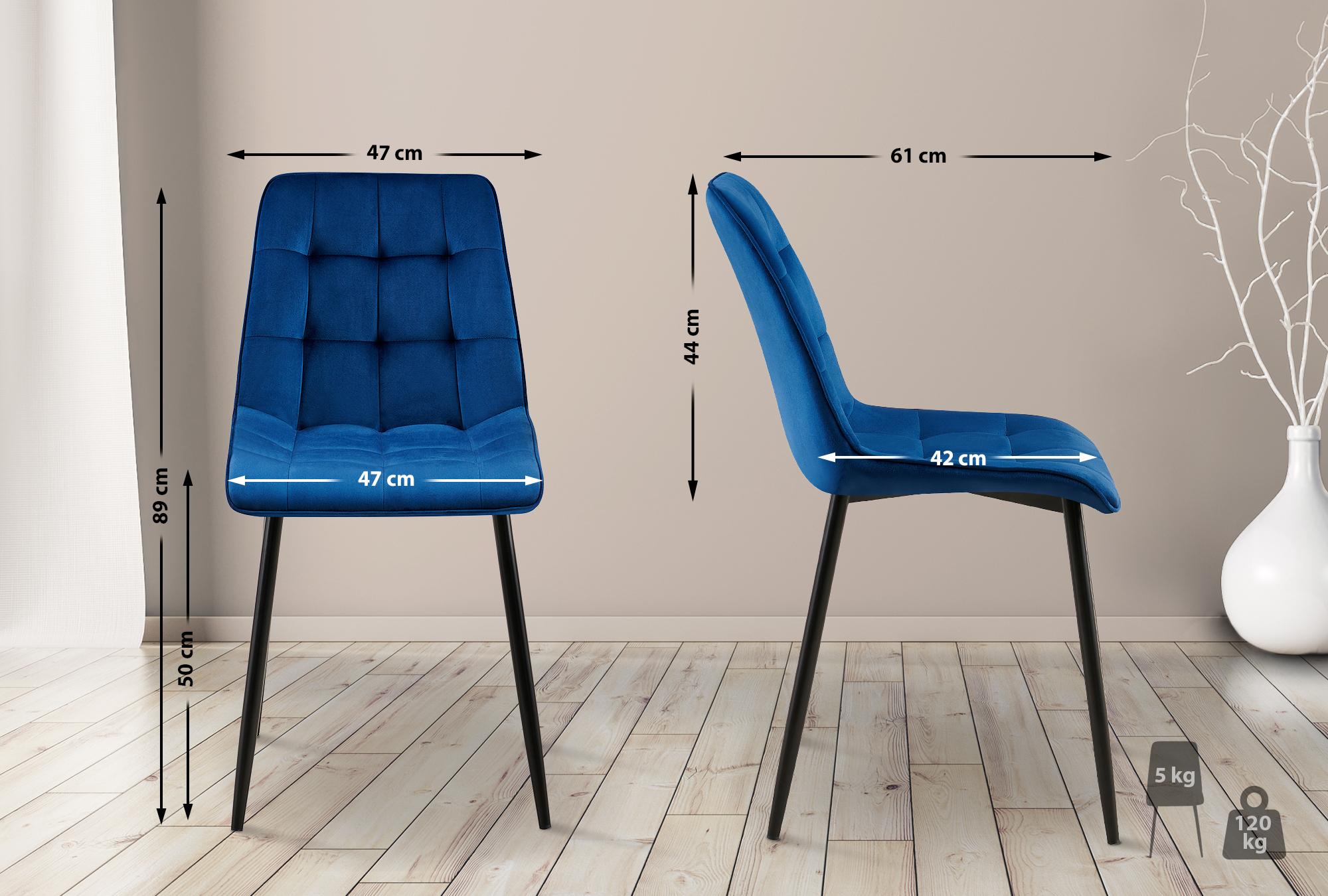 Lote de 2 sillas de comedor Funda de terciopelo Gifford