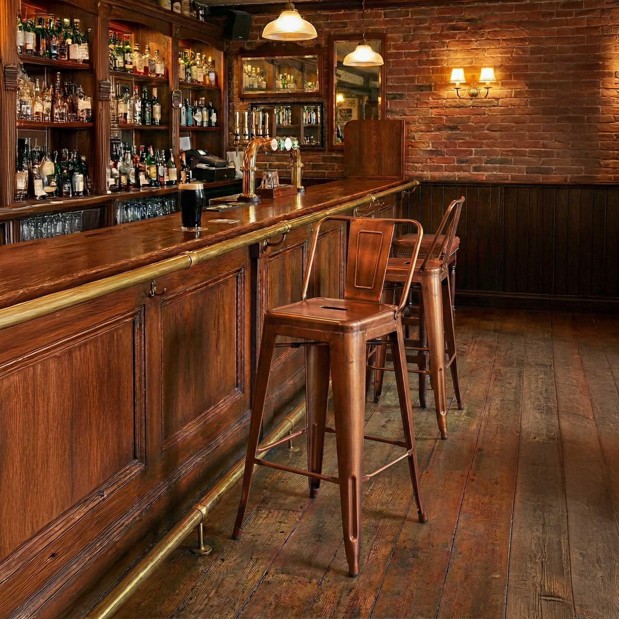 Taburete de bar de metal Mason