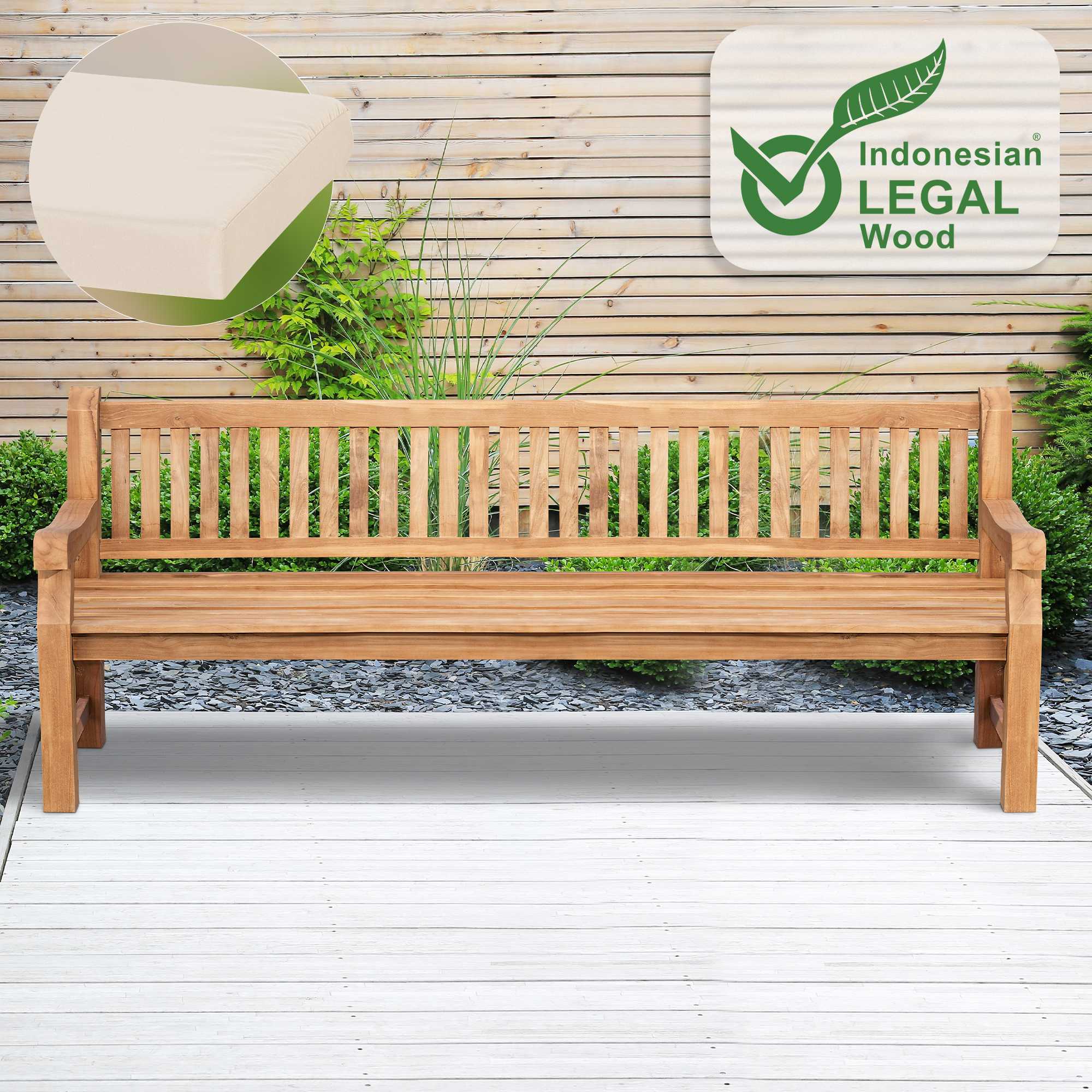 Banco de Jardin de Teca Daxon con Cojin de Asiento