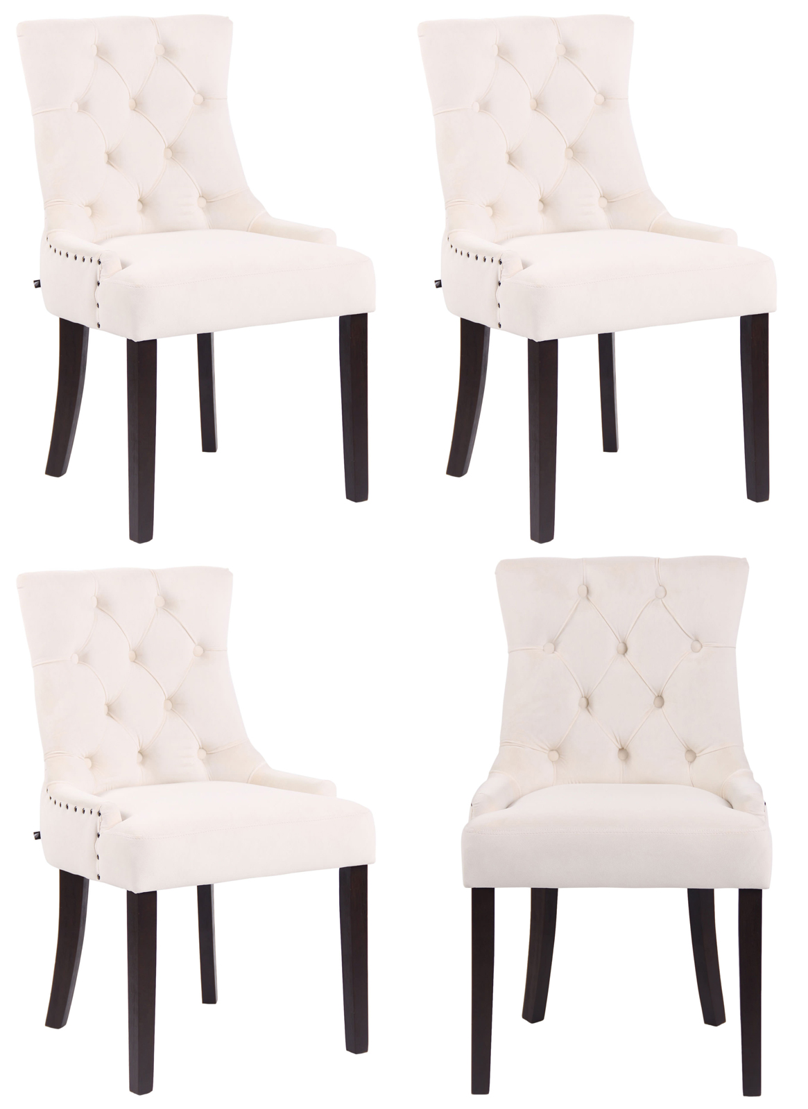 Juego de 4 sillas de comedor Aberdeen en terciopelo