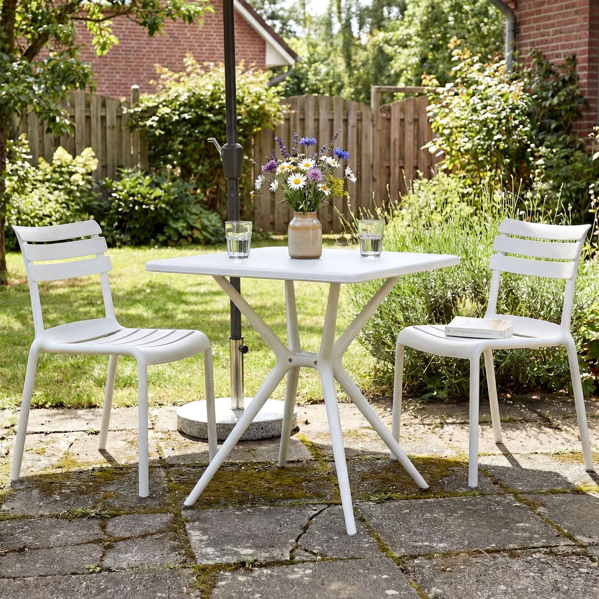 Conjunto de muebles de jardín Vela con 2 sillas