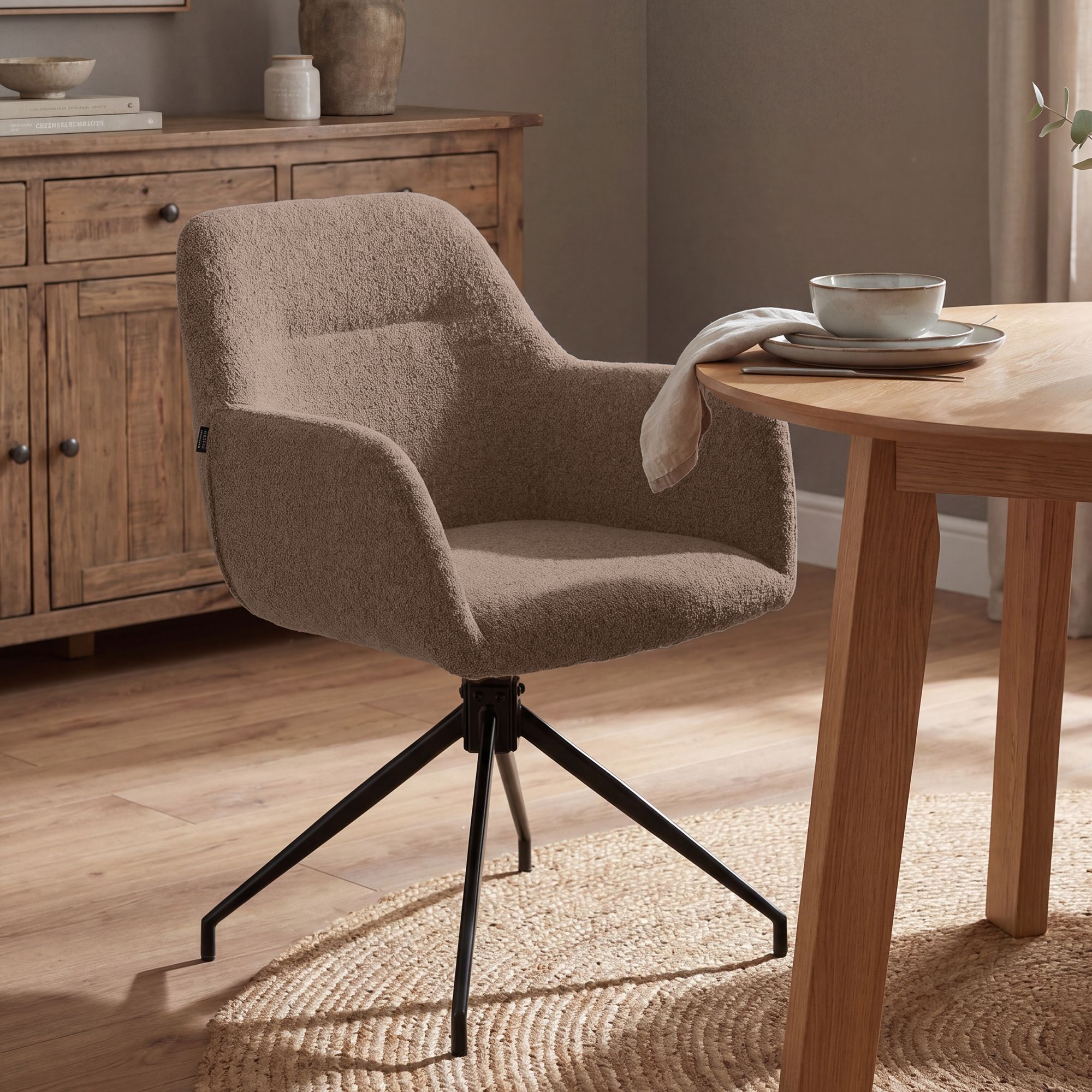 Silla de Comedor Merlinda con Tejido Teddy