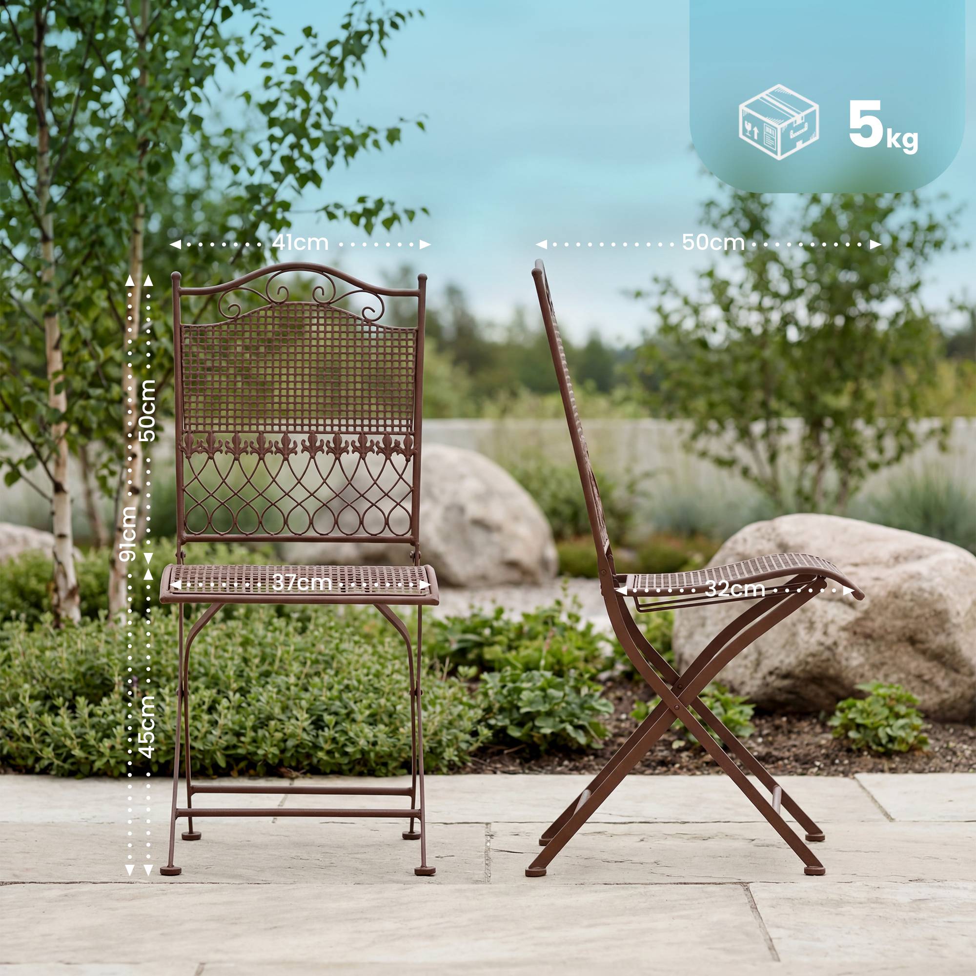 Set de 2 sillas de jardin Kiran