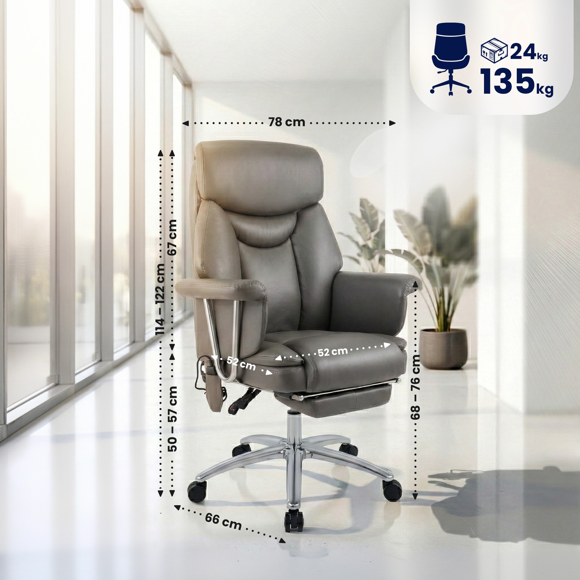 Silla de oficina Dahra con función de masaje