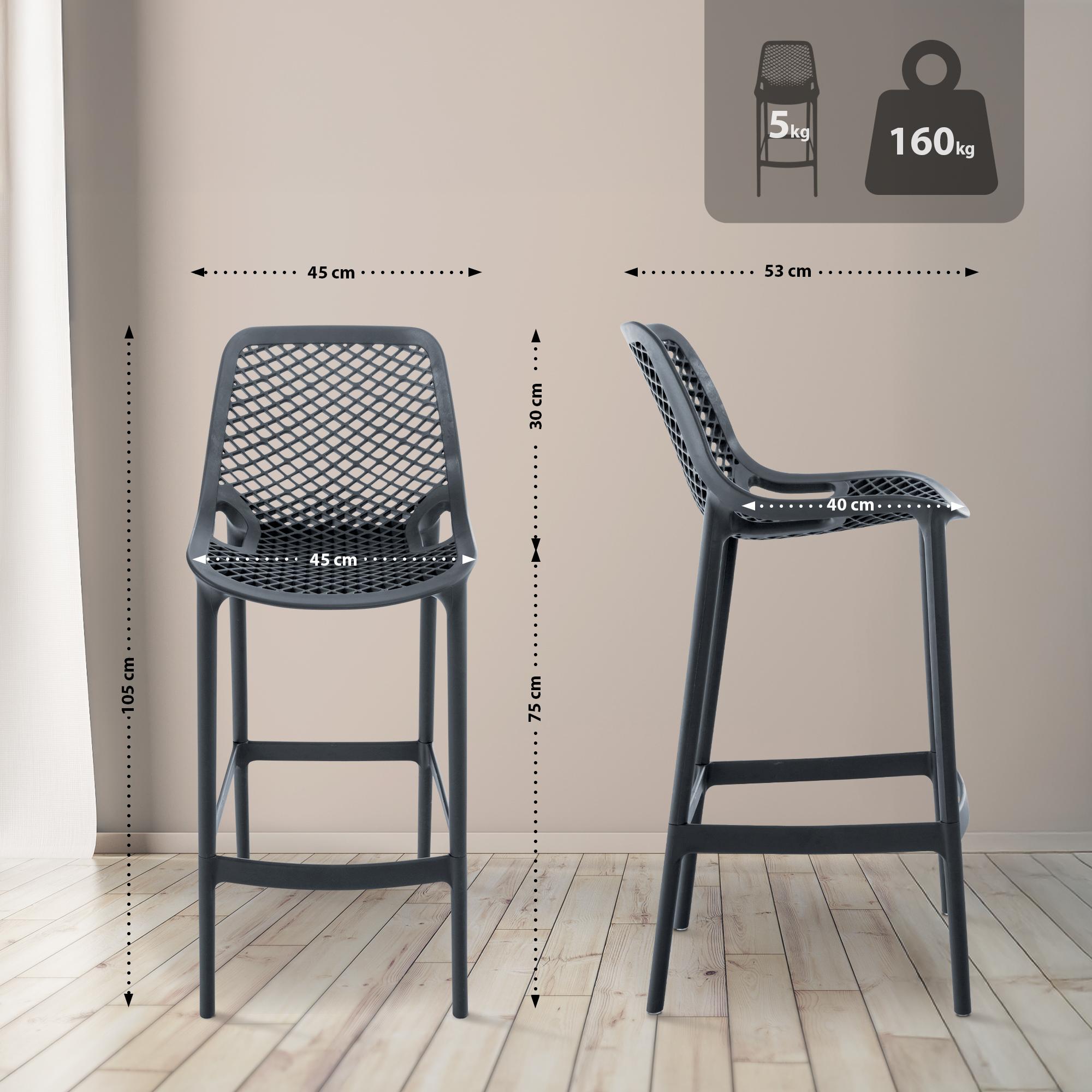 Juego de 2 taburetes de bar para exterior Air