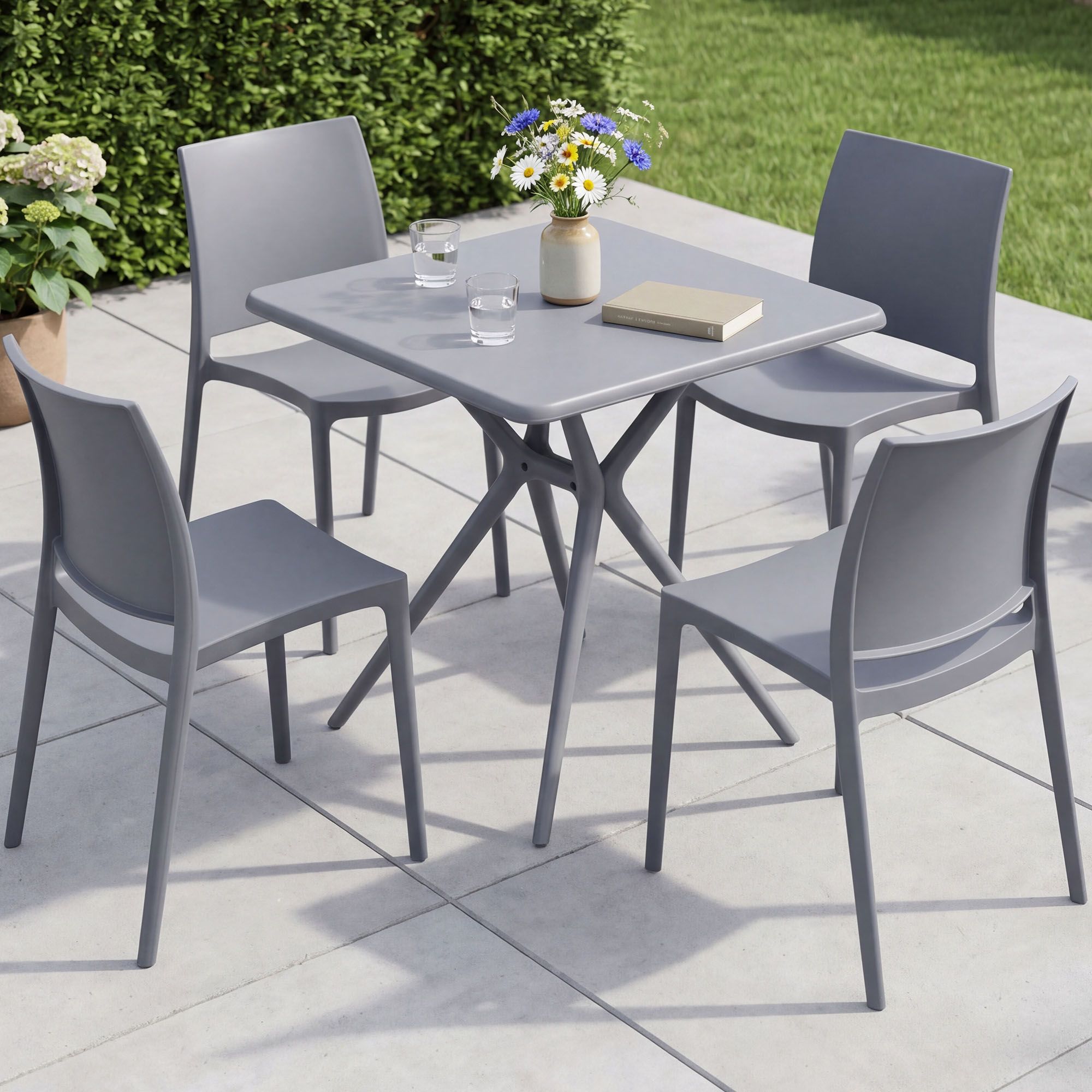 Conjunto de Muebles de Jardín Amino con 4 Sillas
