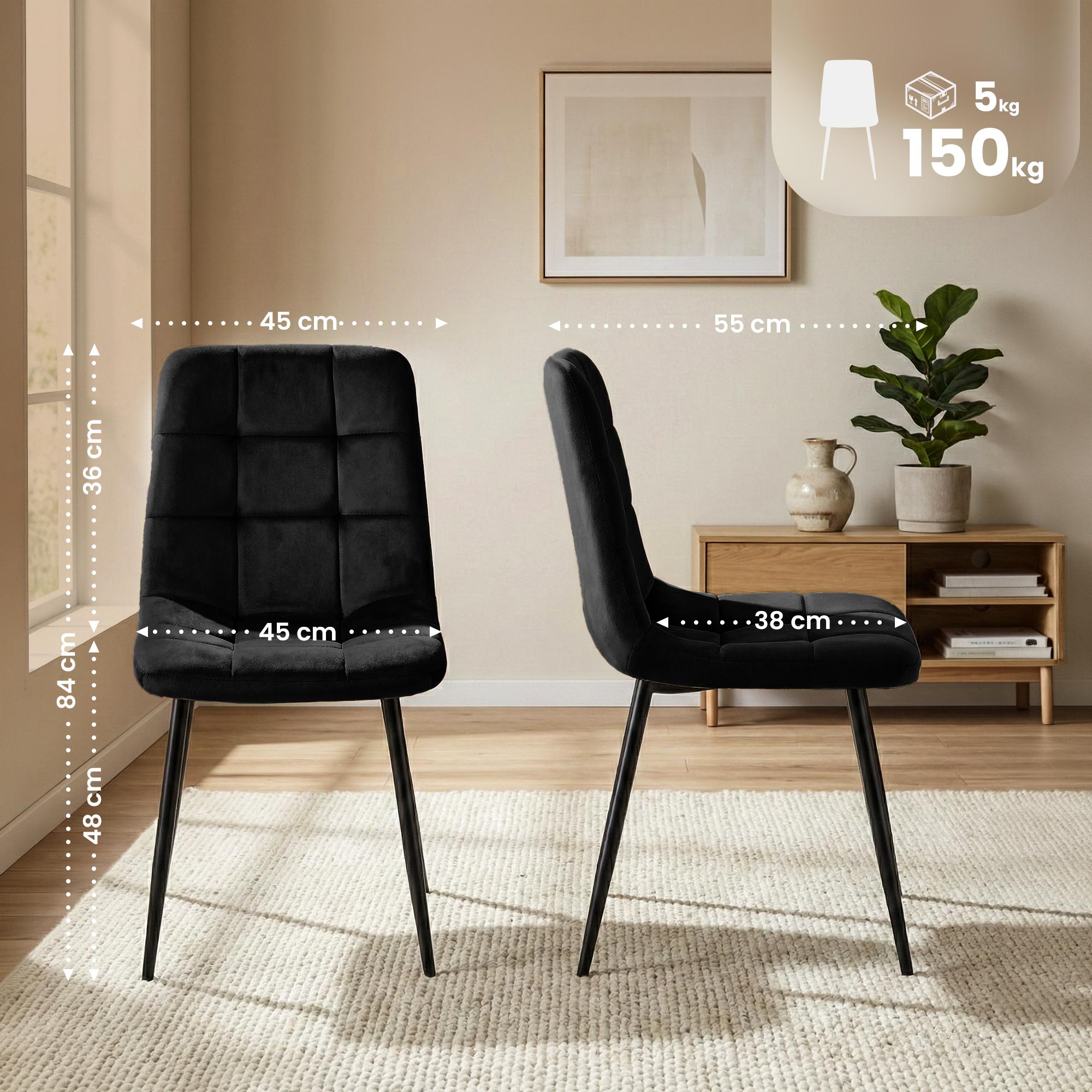 Silla de comedor Antibes tapizada en terciopelo