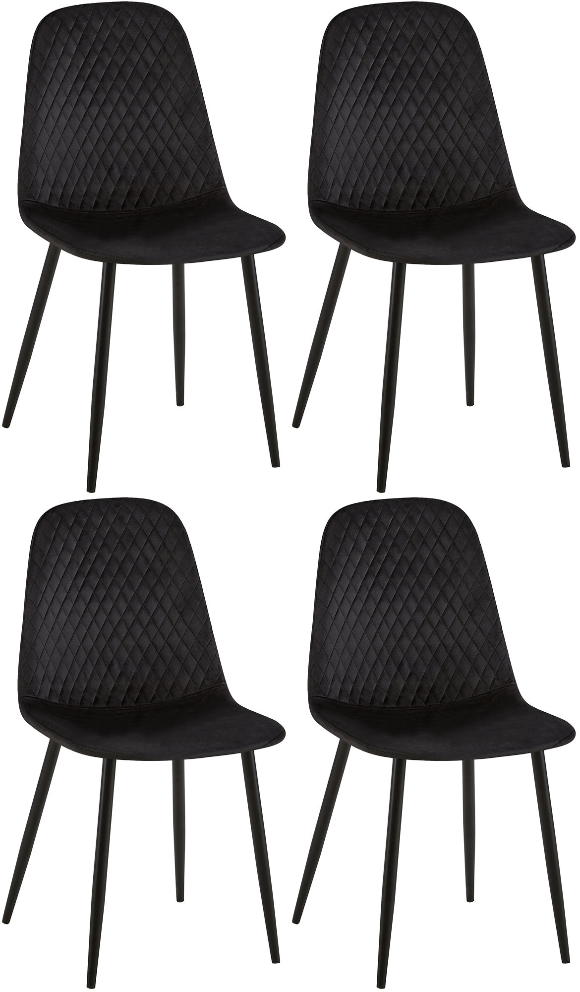 Set de 4 sillas de comedor Giverny en tela o terciopelo