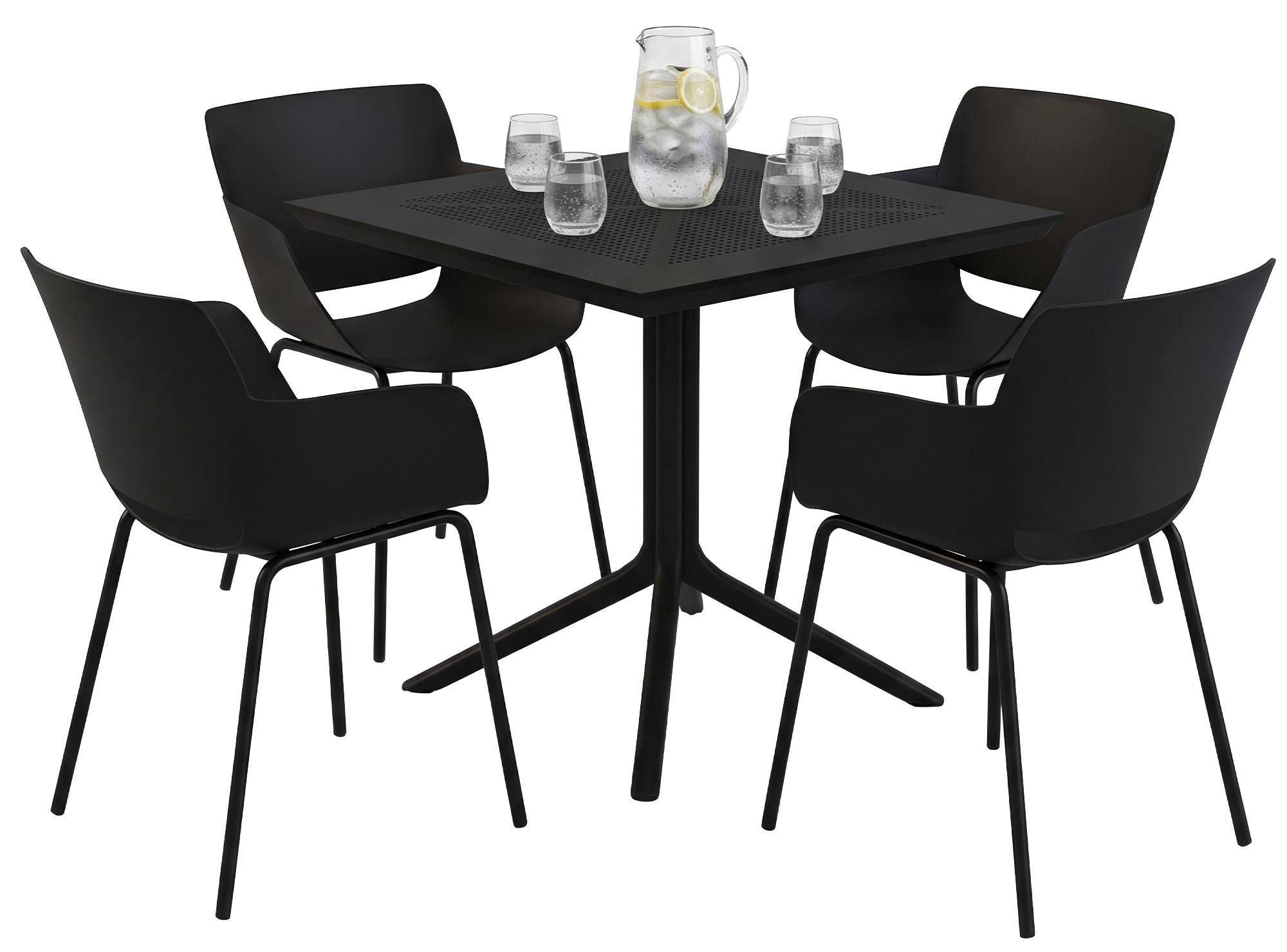 Conjunto de muebles de jardin Lirra con 4 sillas