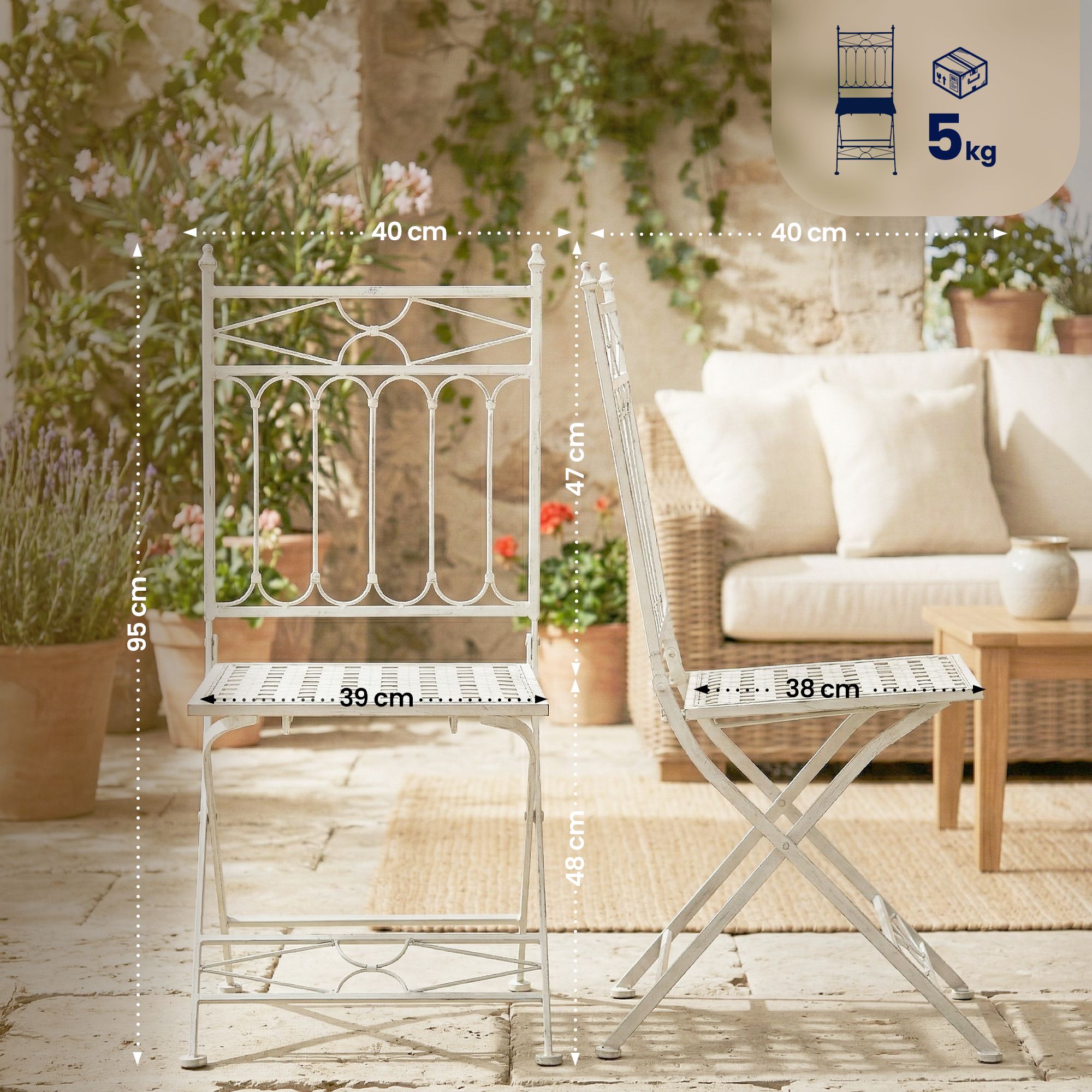 Set de 2 sillas plegables Asina