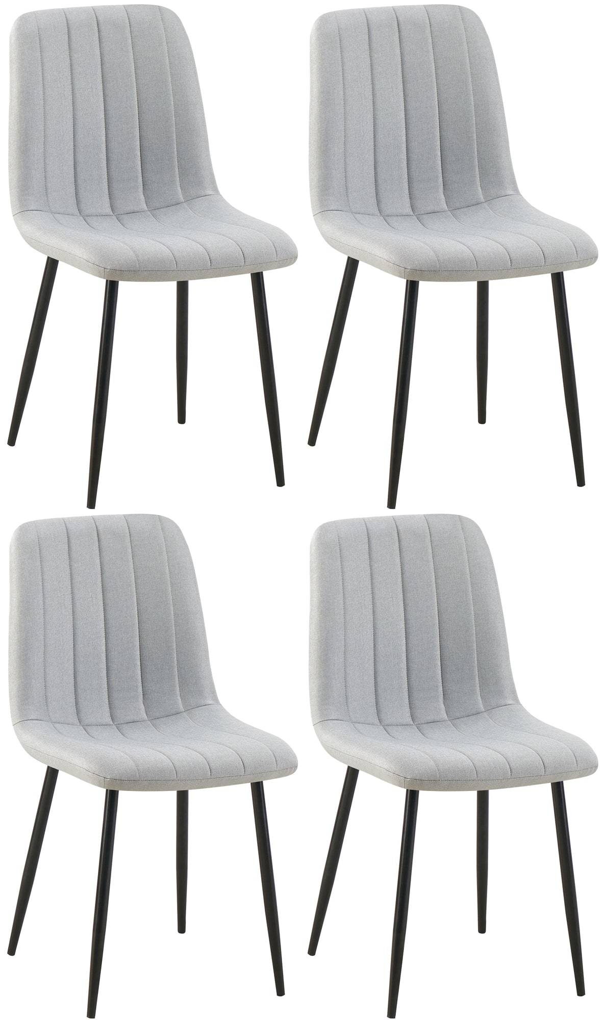 Set de 4 sillas de salón Dijon en tela o terciopelo