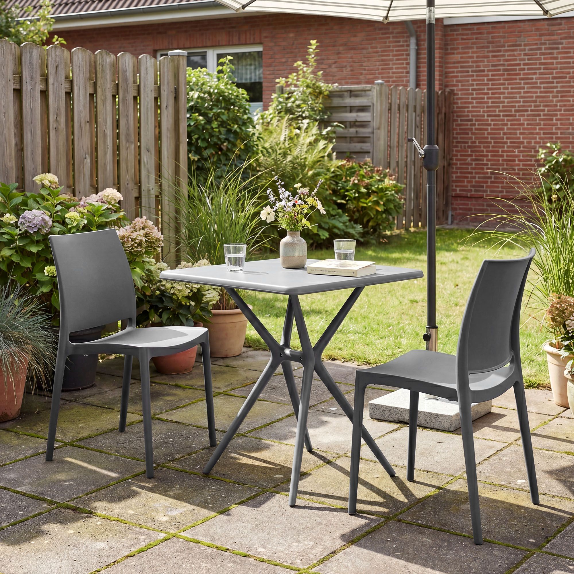Conjunto de muebles de jardin Amino con 2 sillas