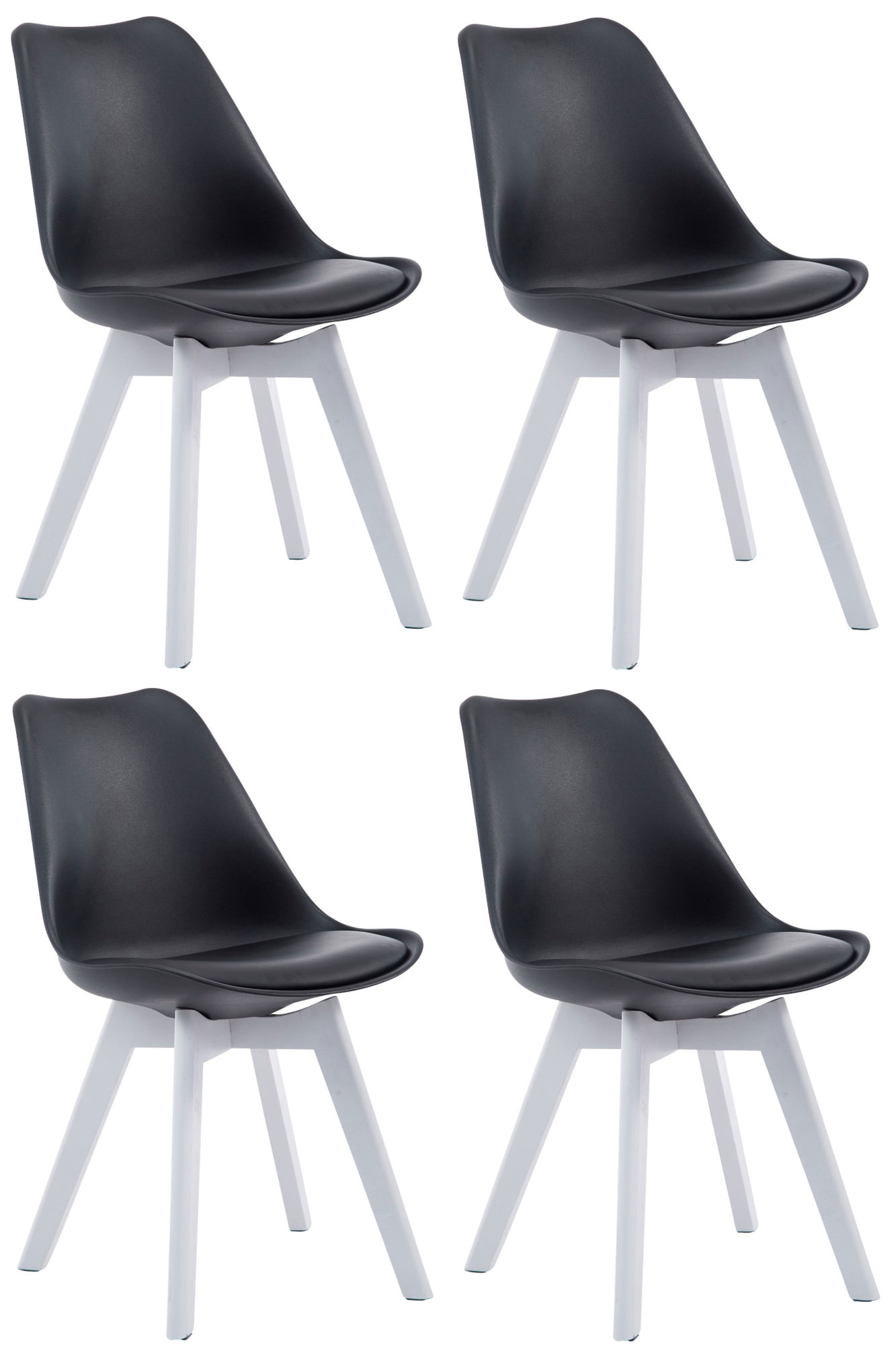 Set de 4 sillas de comedor Borneo en polipiel