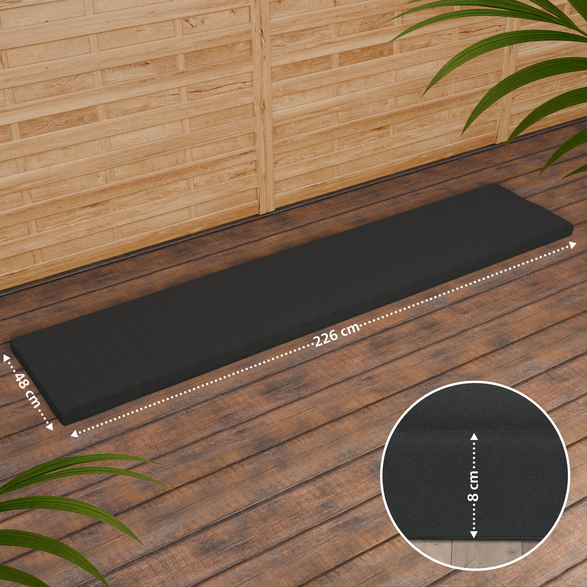Banco de Jardin de Teca Daxon con Cojin de Asiento