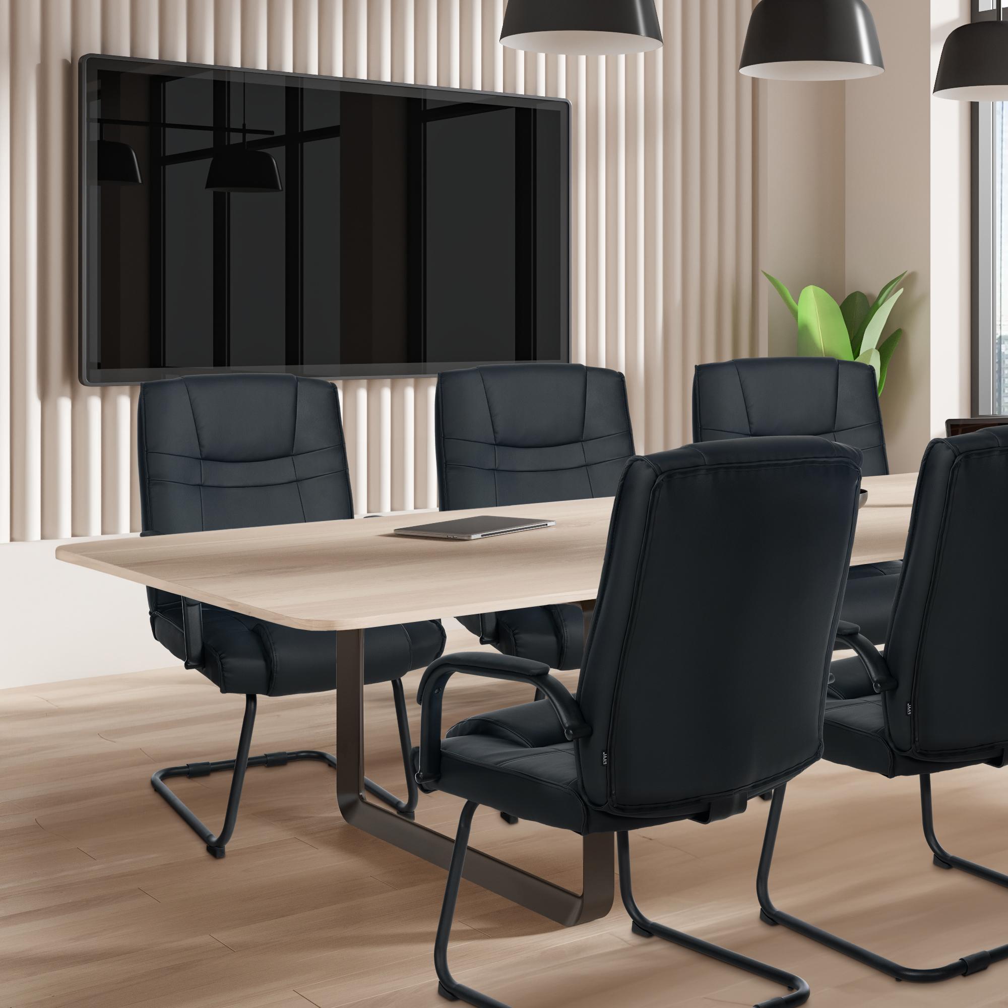 Set de 2 sillas cantilever XXL Attila en polipiel