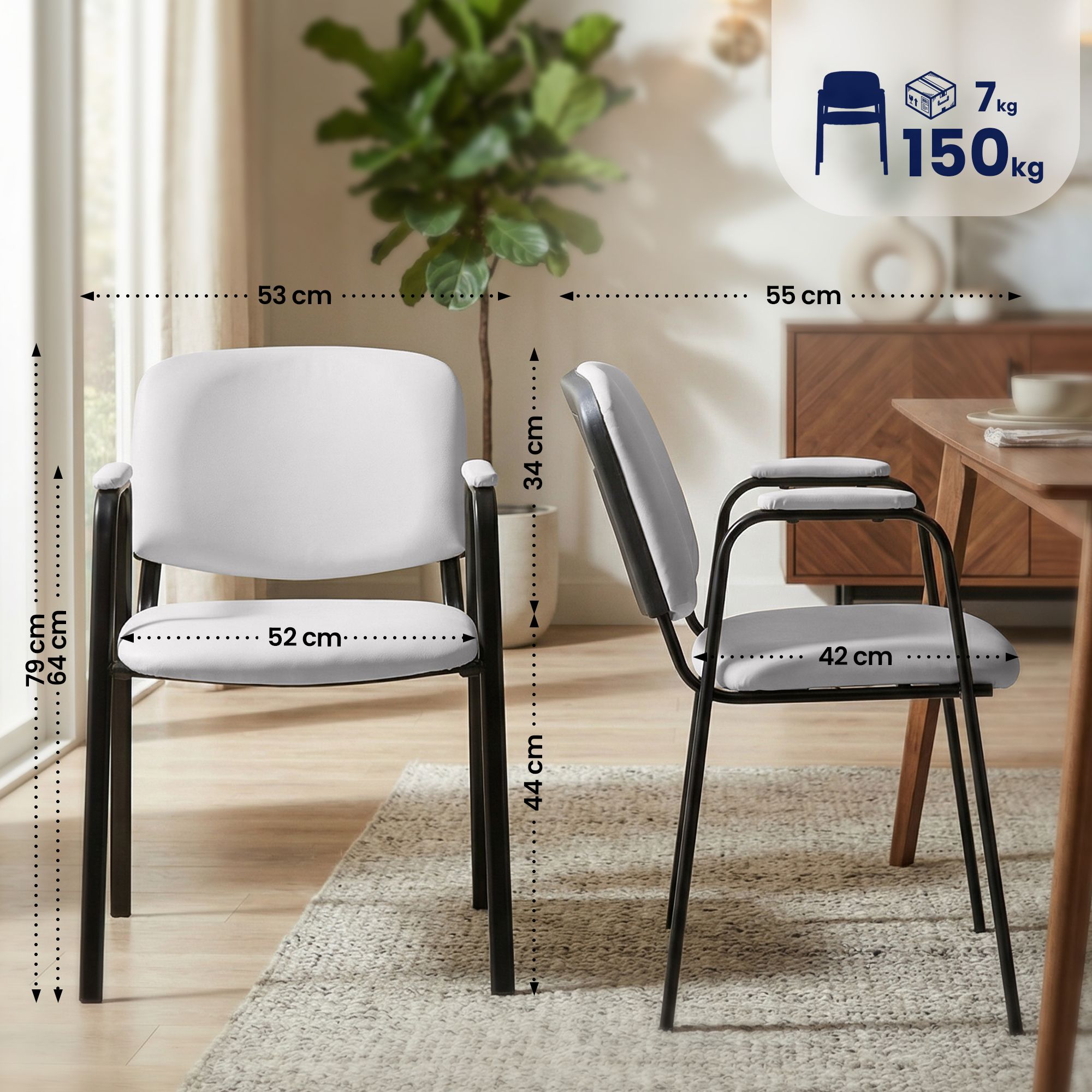 Silla apilable Ken Pro de polipiel