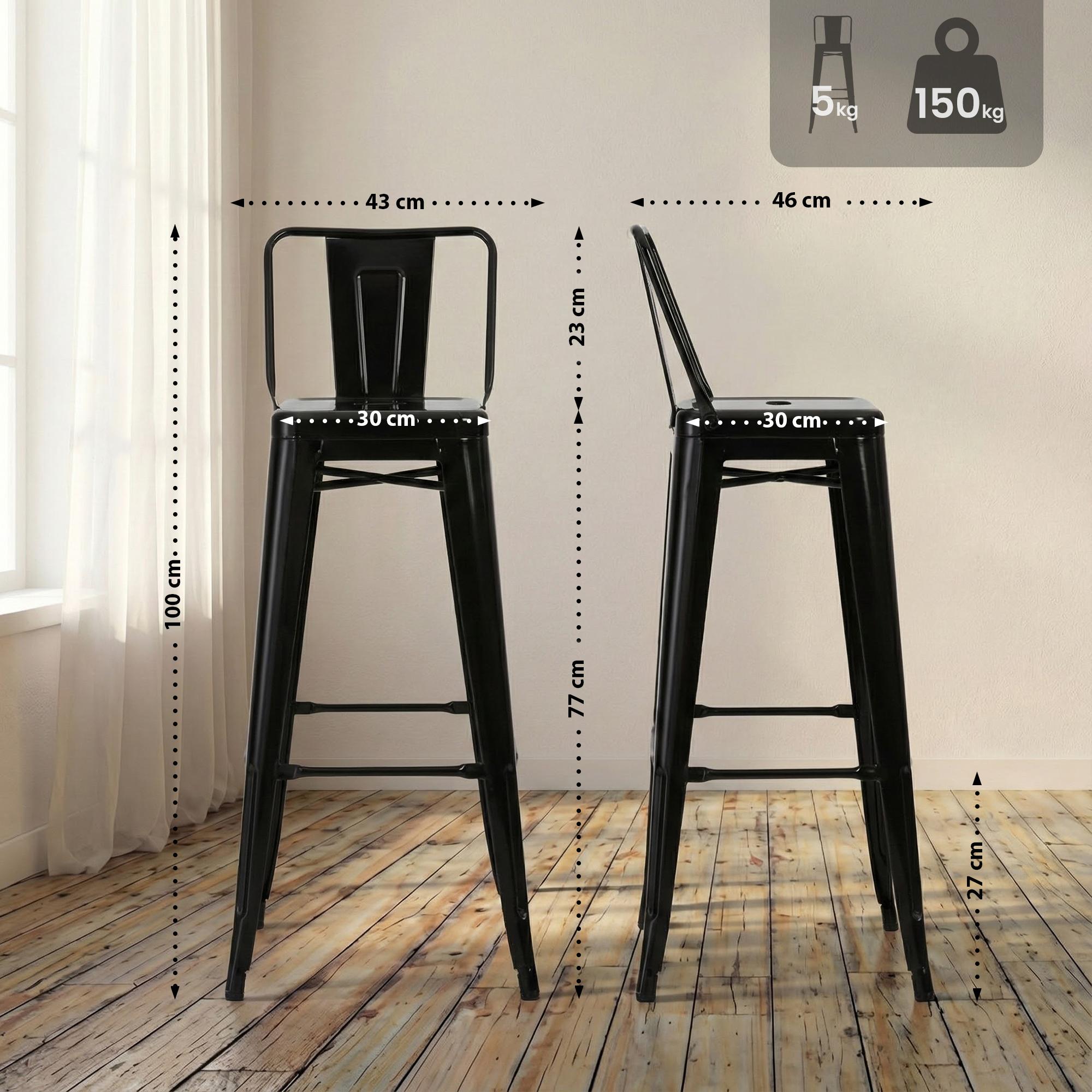 Juego de 4 taburetes de bar Mason