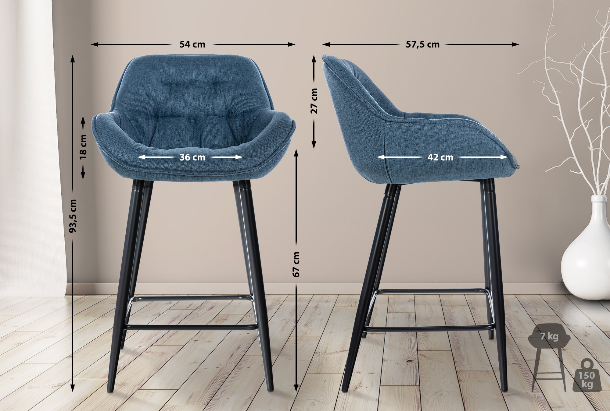 Set de 2 Taburetes de bar Gibson